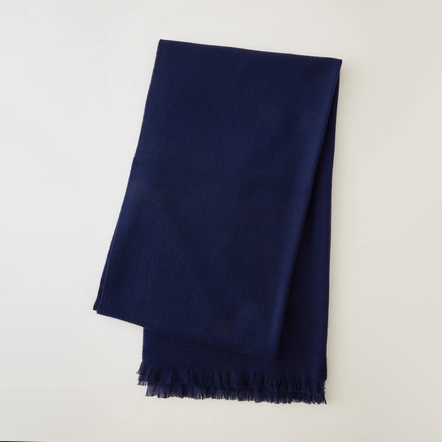 Tibi Wool Cashmere Fringe Scarf in Navy Blue