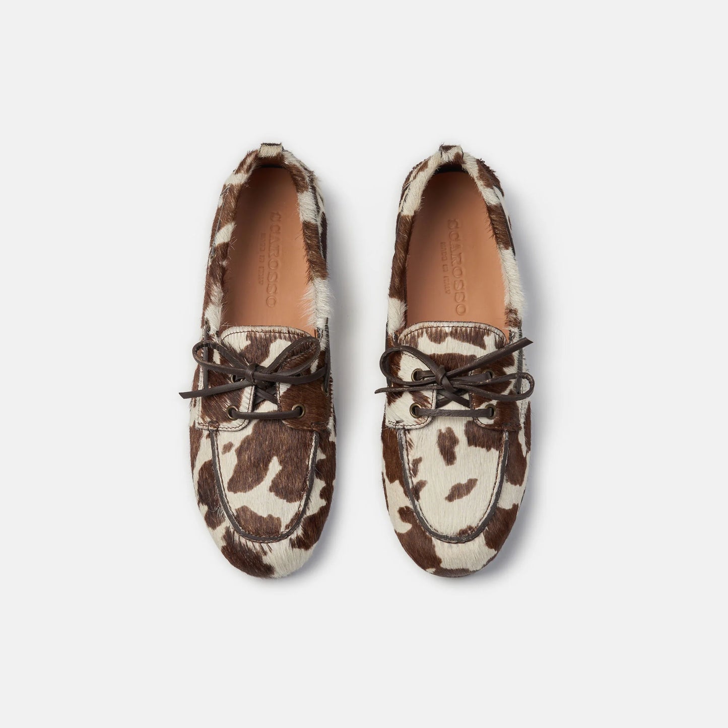 Scarosso "Avery" Cow Print Loafers, size 40