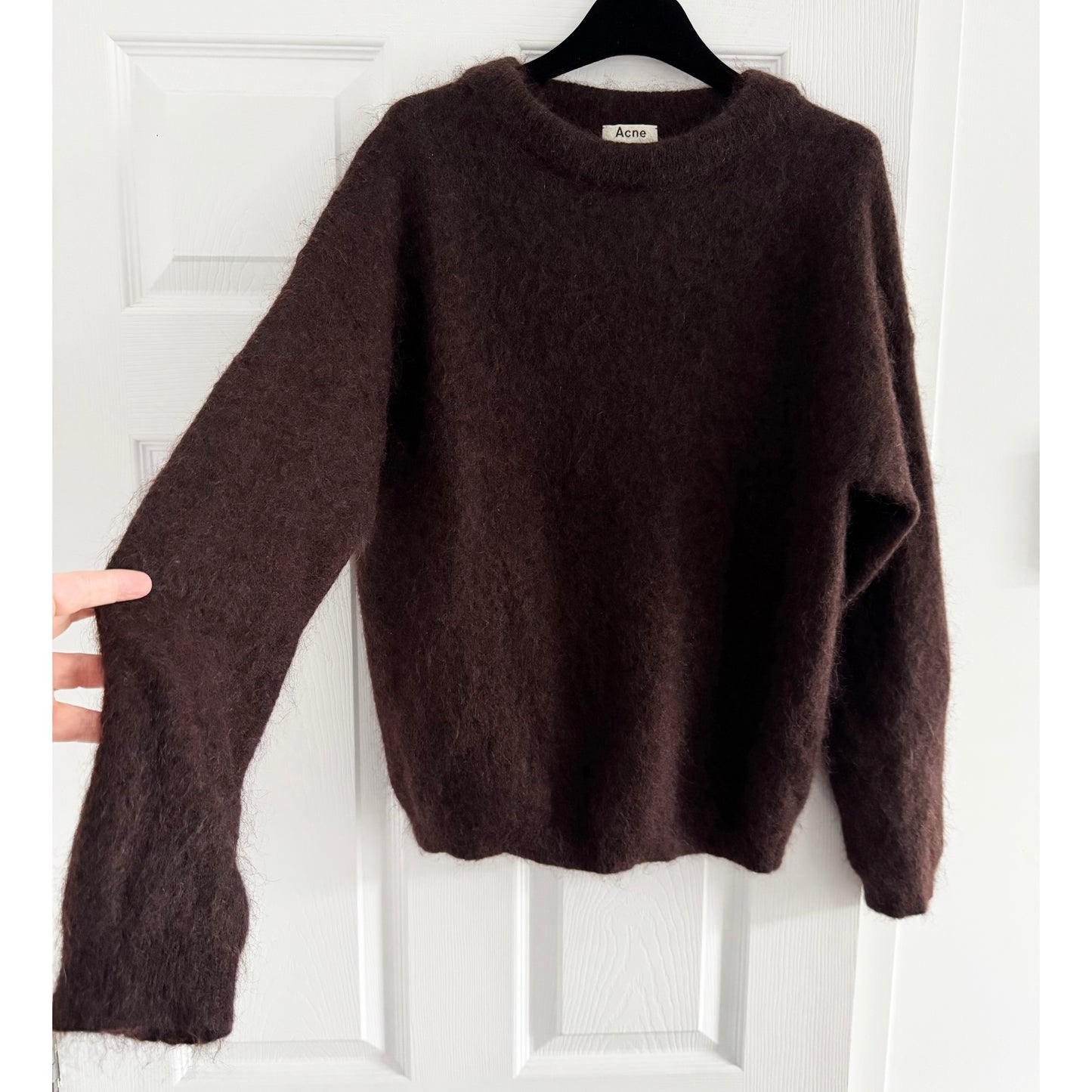 ACNE "Dramatic Mohair" Sweater in Brown, size XS