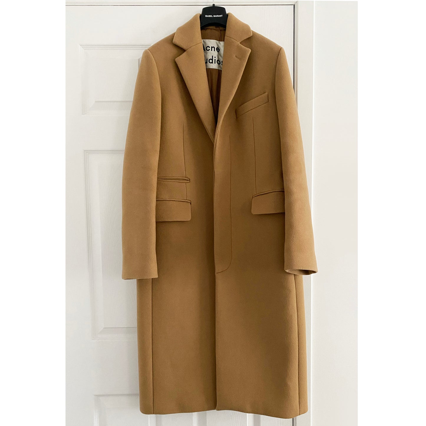 Acne Single Breasted Coat in Camel, size 36 (Fits like size Small)