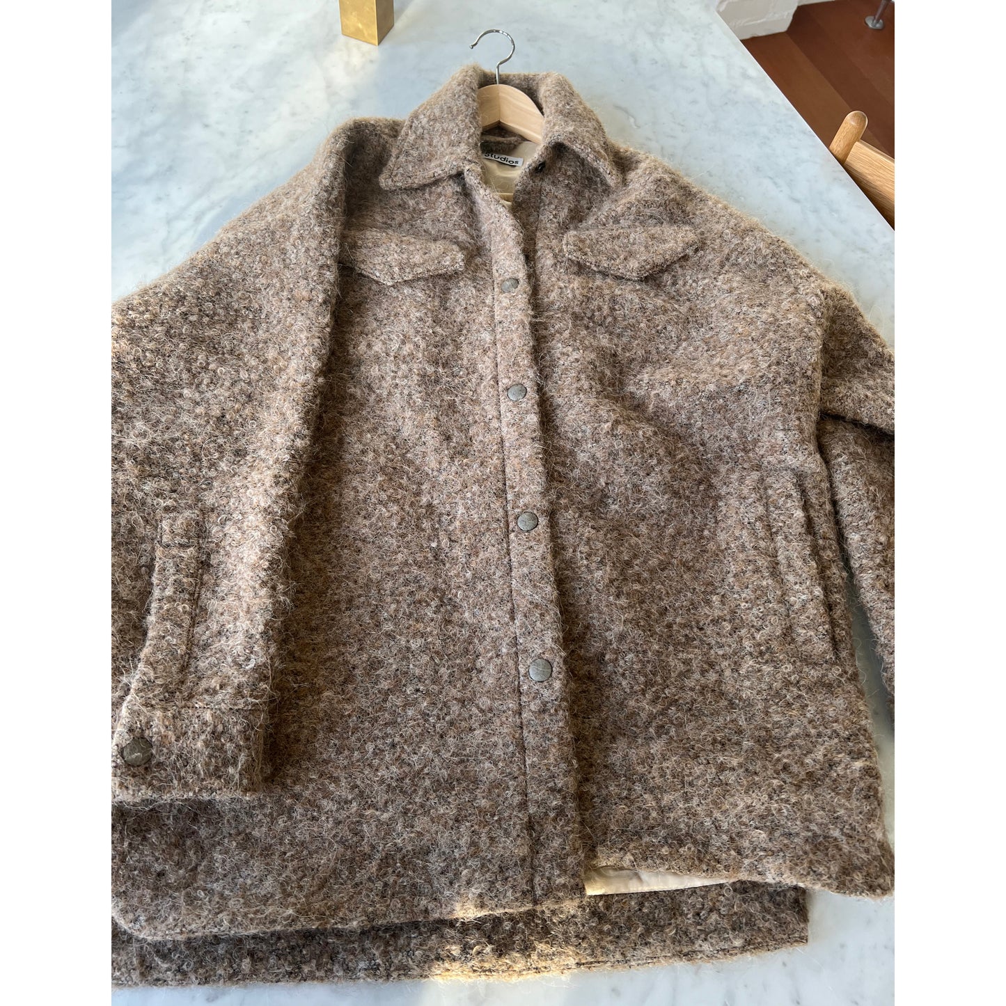 Acne Boucle Wool Shirt Jacket, size 34 (size small)