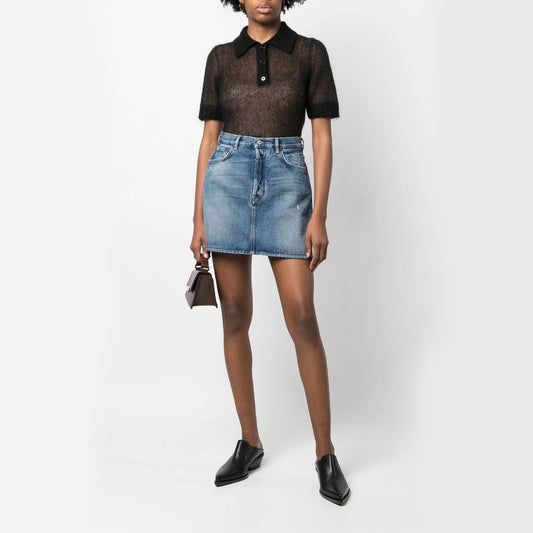 Mini-jupe en jean Acne Studios, taille 38 (taille comme un 27 en jean)