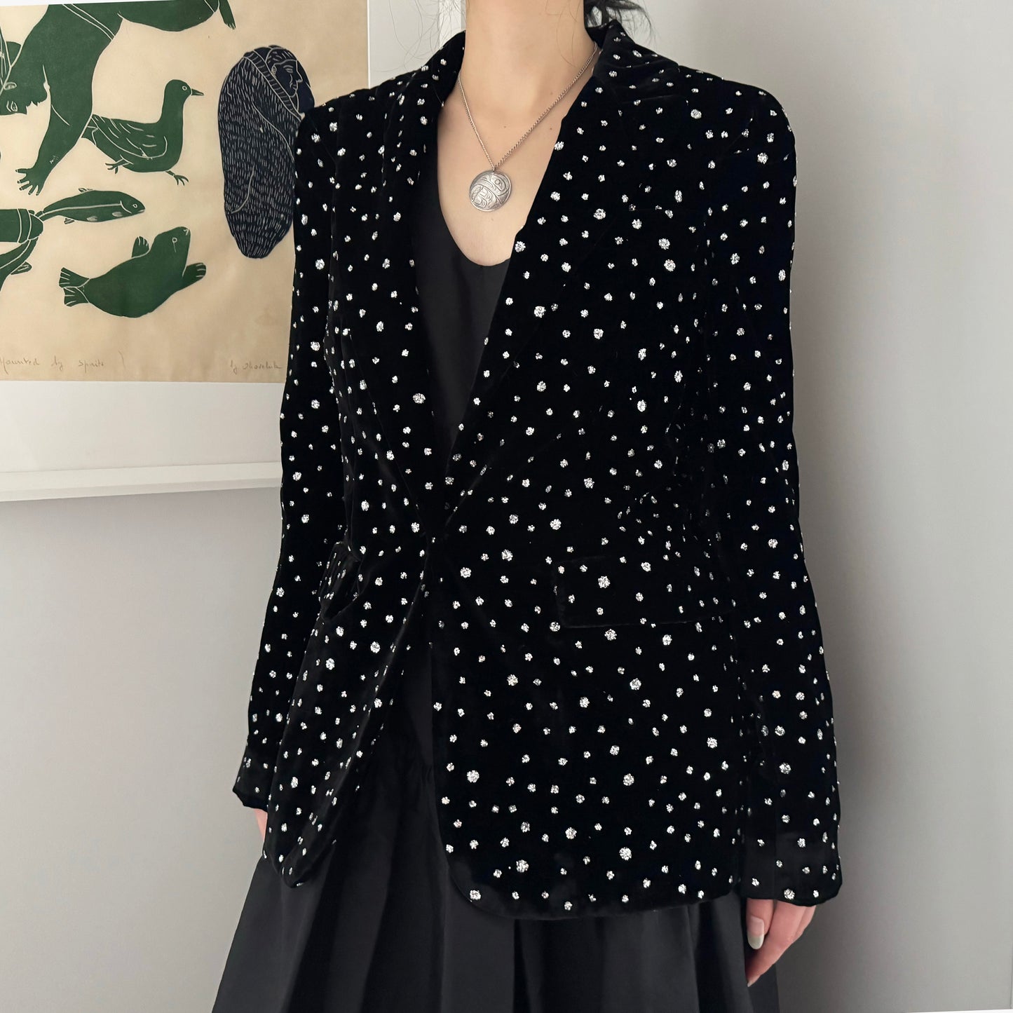 Ailanto Velvet Sequin Blazer, No Size Label - but fits like XXS-XS