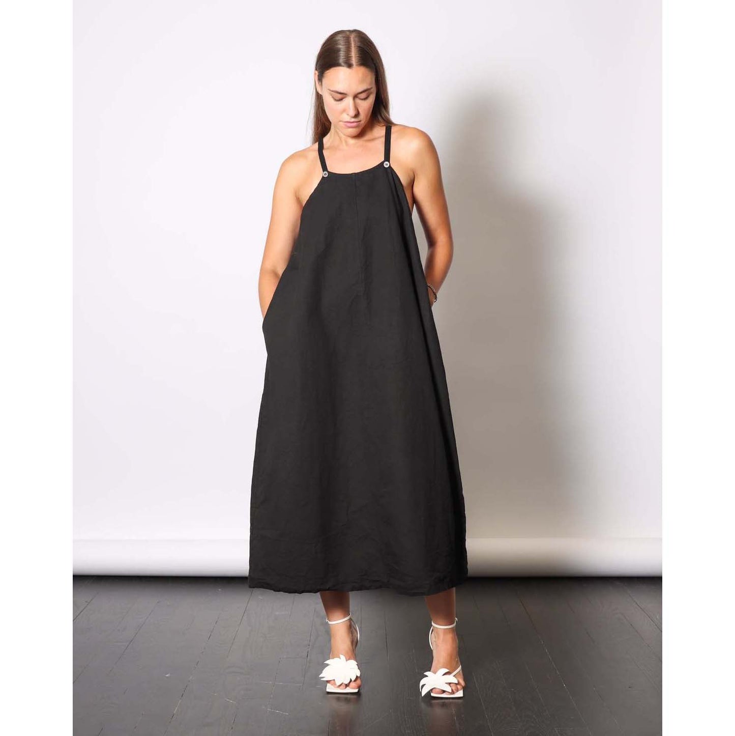 Album di Famiglia "Salopette" Dress in Black, size Small