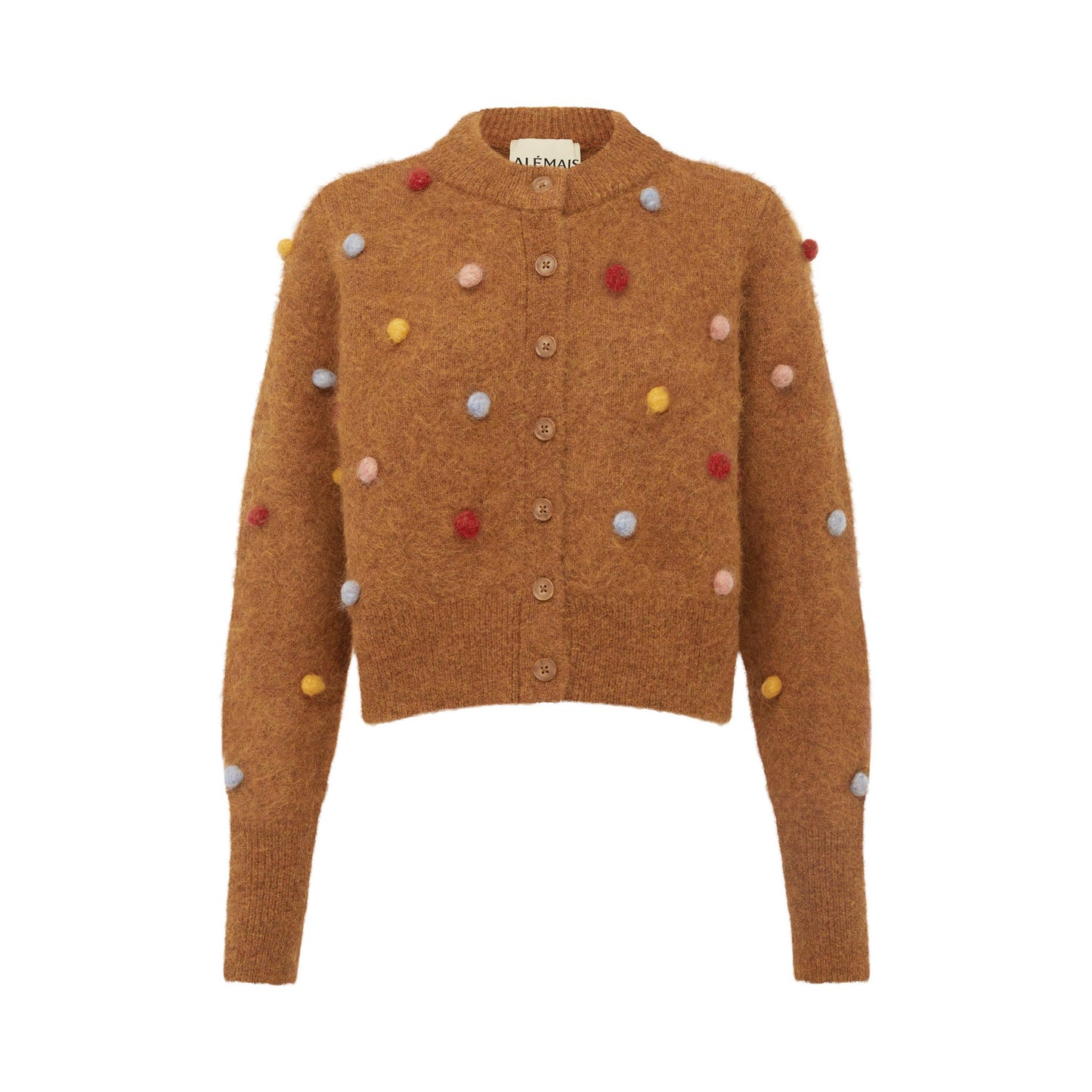 Alémais "Elia" Cropped Cardigan in Tobacco, size Small