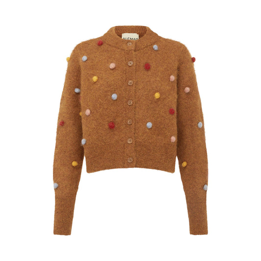 Alémais "Elia" Cropped Cardigan in Tobacco, size Small