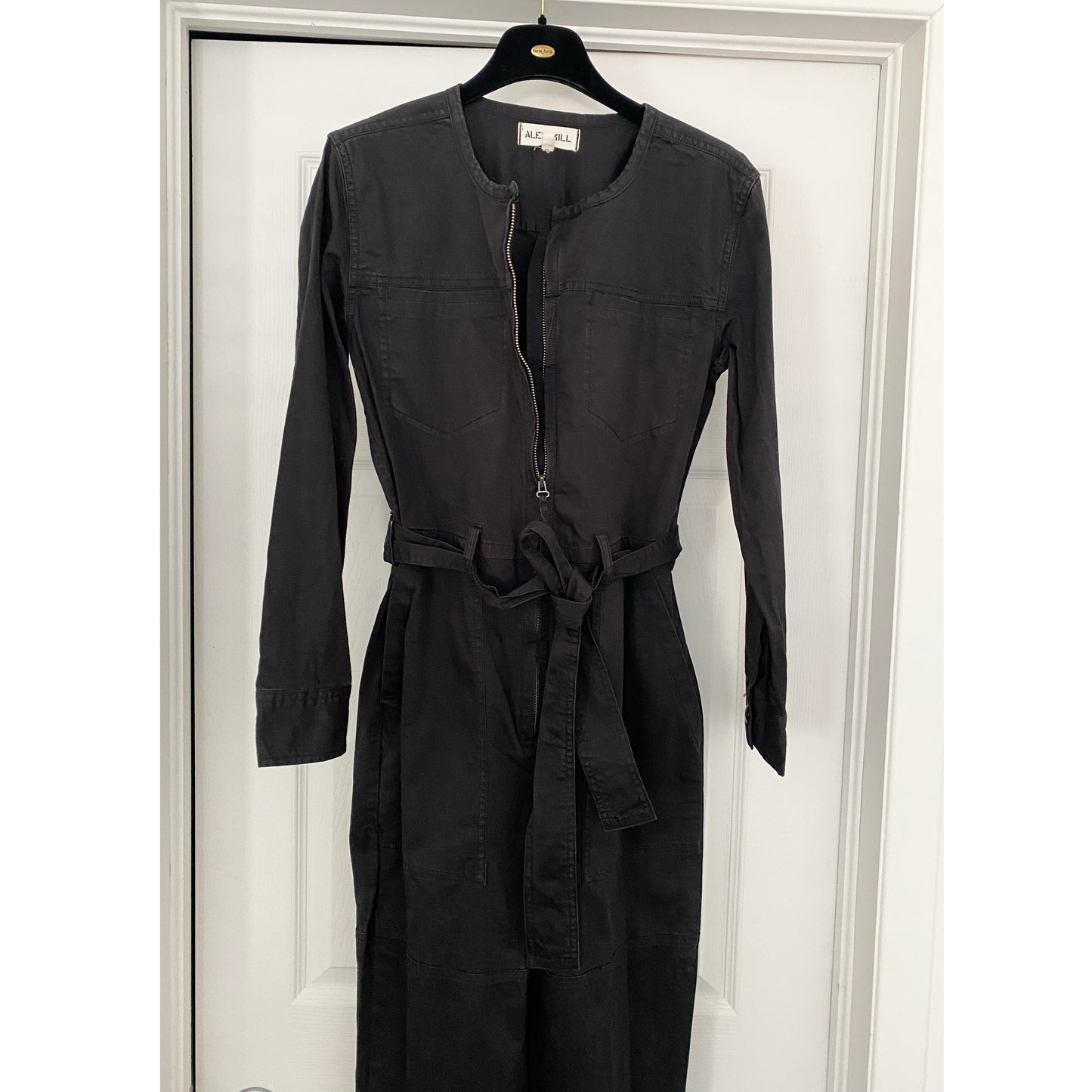 Alex Mill "Jo" Belted Jumpsuit in Black, size XS