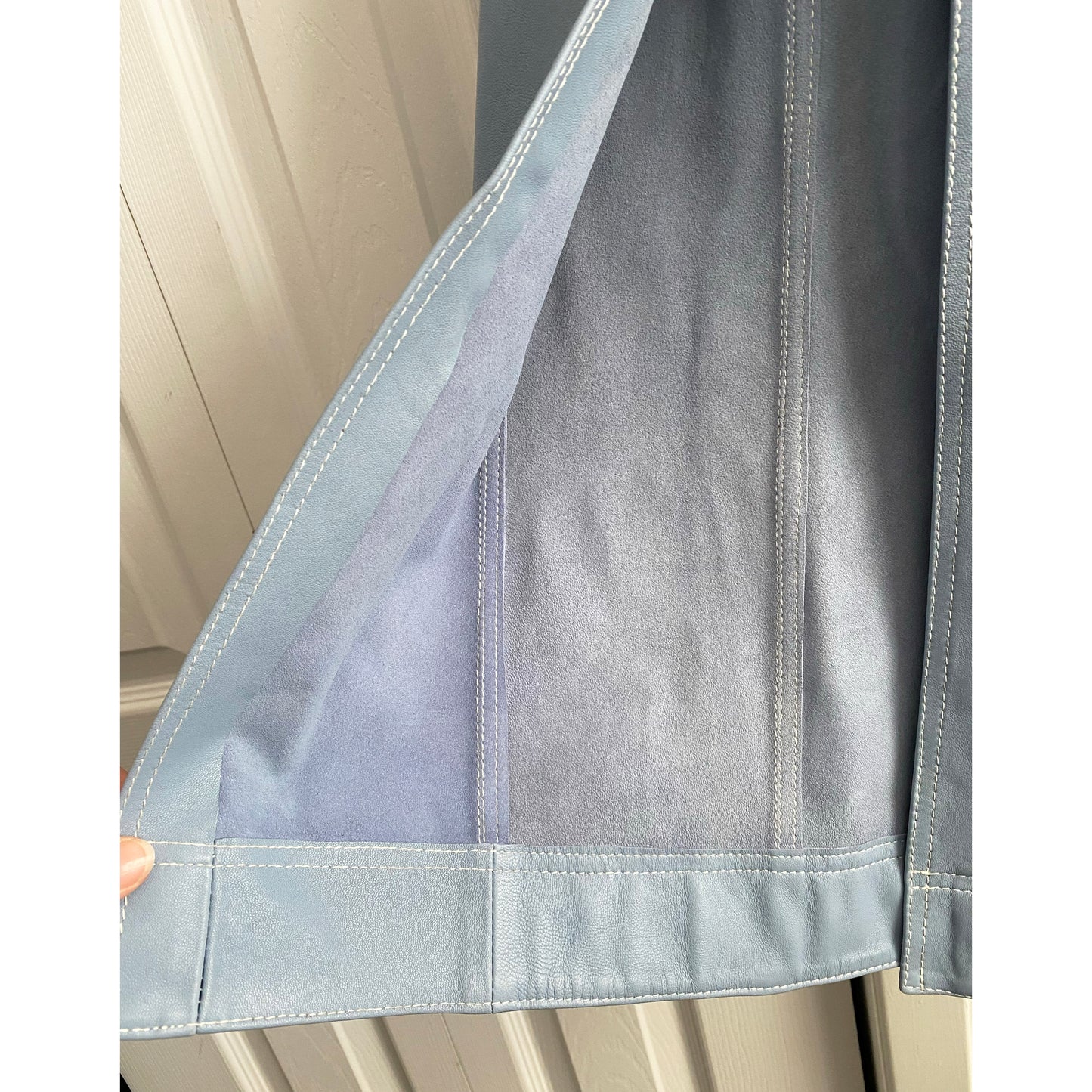 Alice McCall Blue Leather Skirt, size 8UK/4US