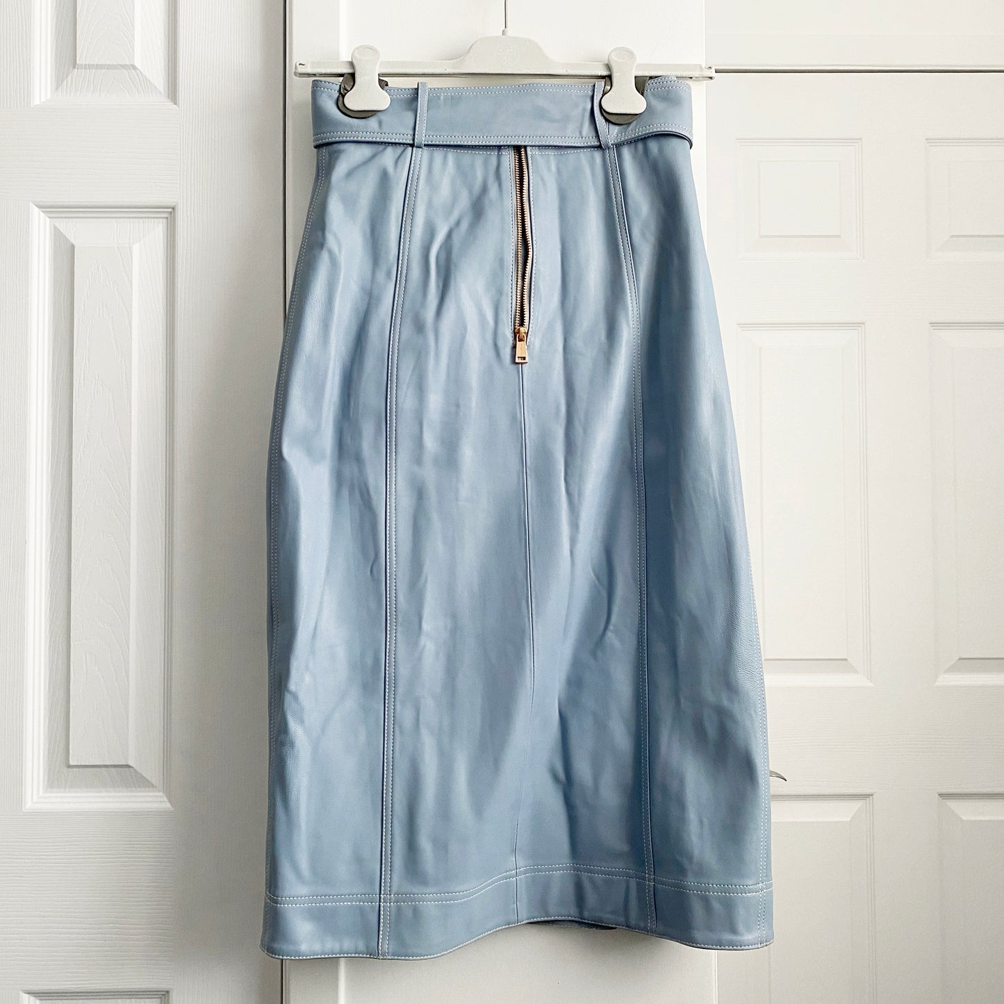Alice McCall Blue Leather Skirt, size 8UK/4US