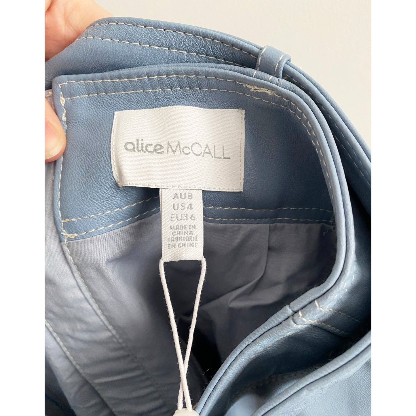 Alice McCall Blue Leather Skirt, size 8UK/4US