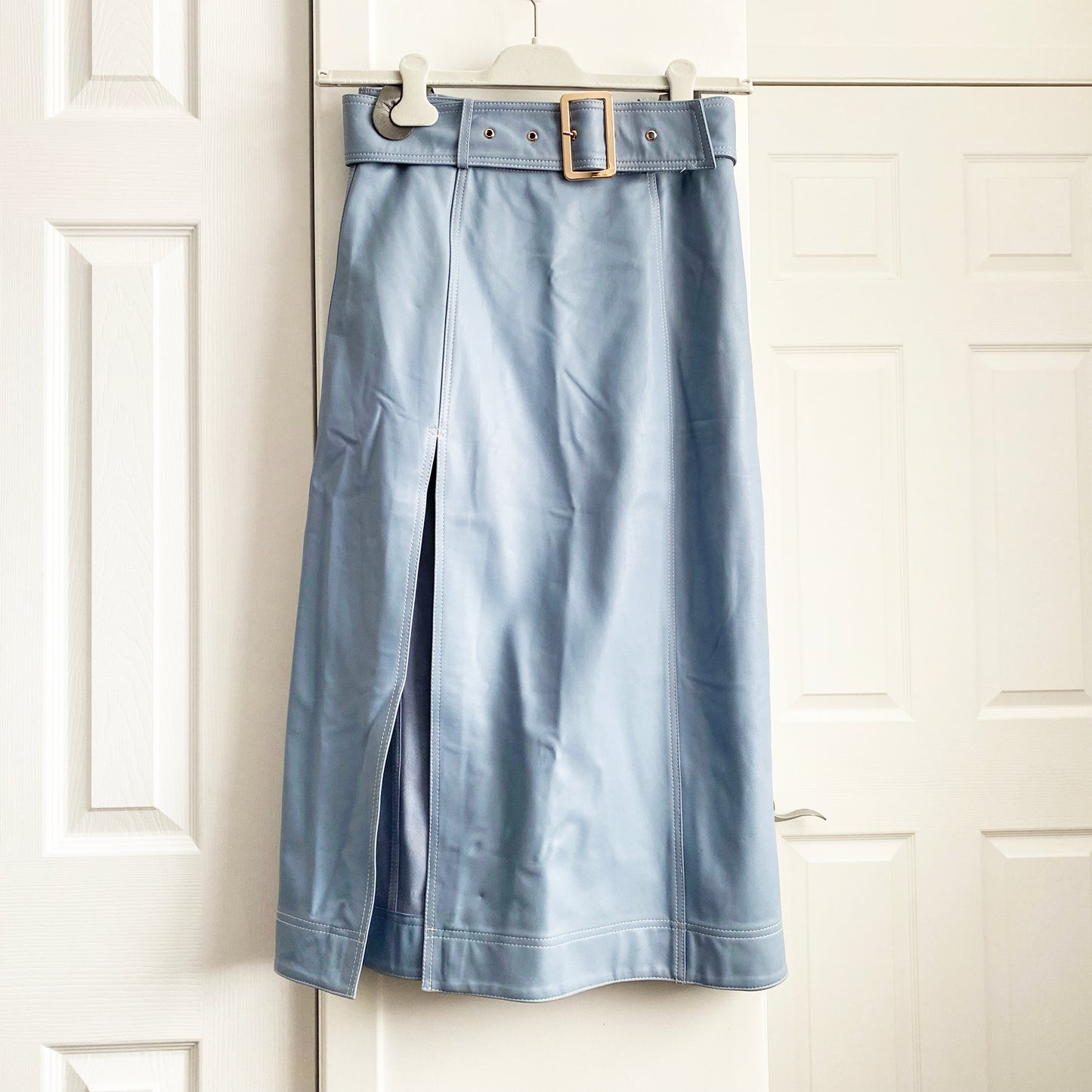 Alice McCall Blue Leather Skirt, size 8UK/4US