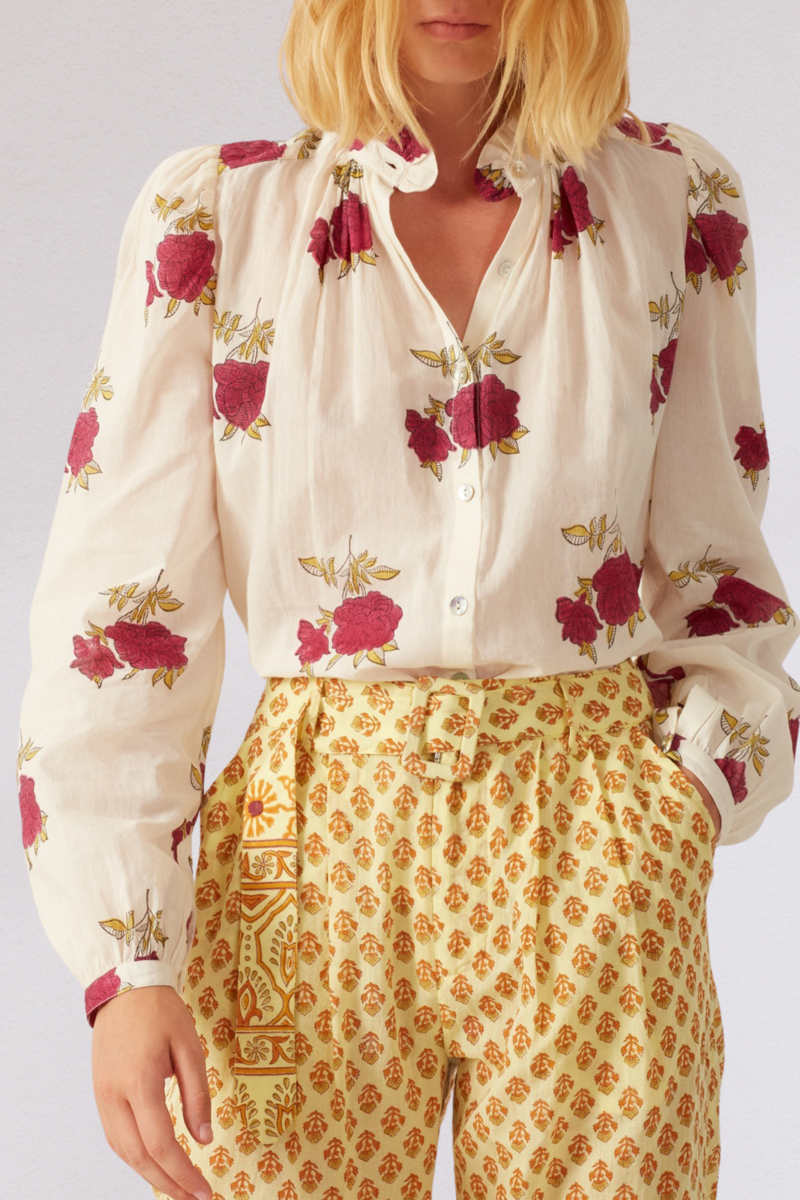 Alix of Bohemia "Annabel" Blouse in Cerise, size XS