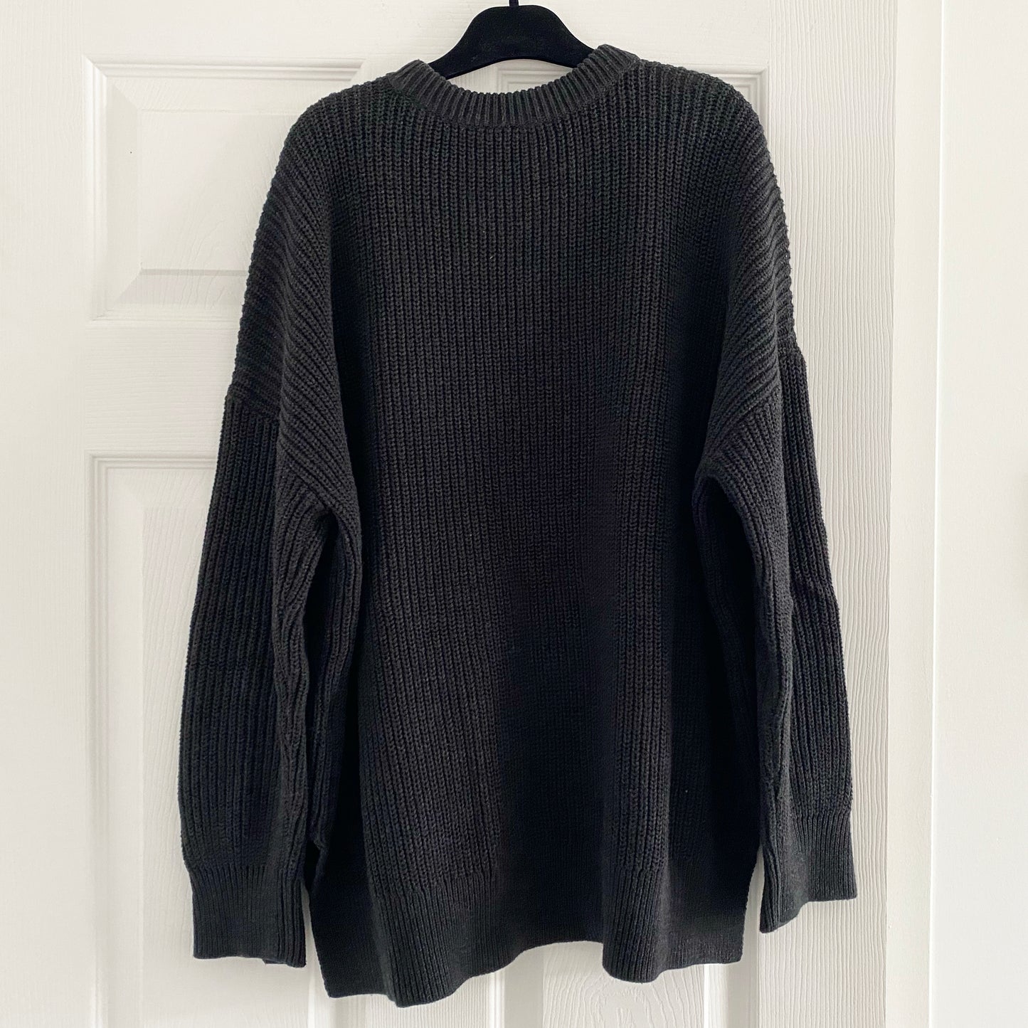 All Saints "Aria" Laced Cotton Sweater in Faded Black, size Medium (fits like M/L)