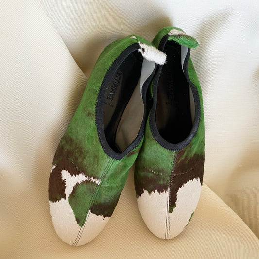 Alumnae printed calf hair flats, size 36