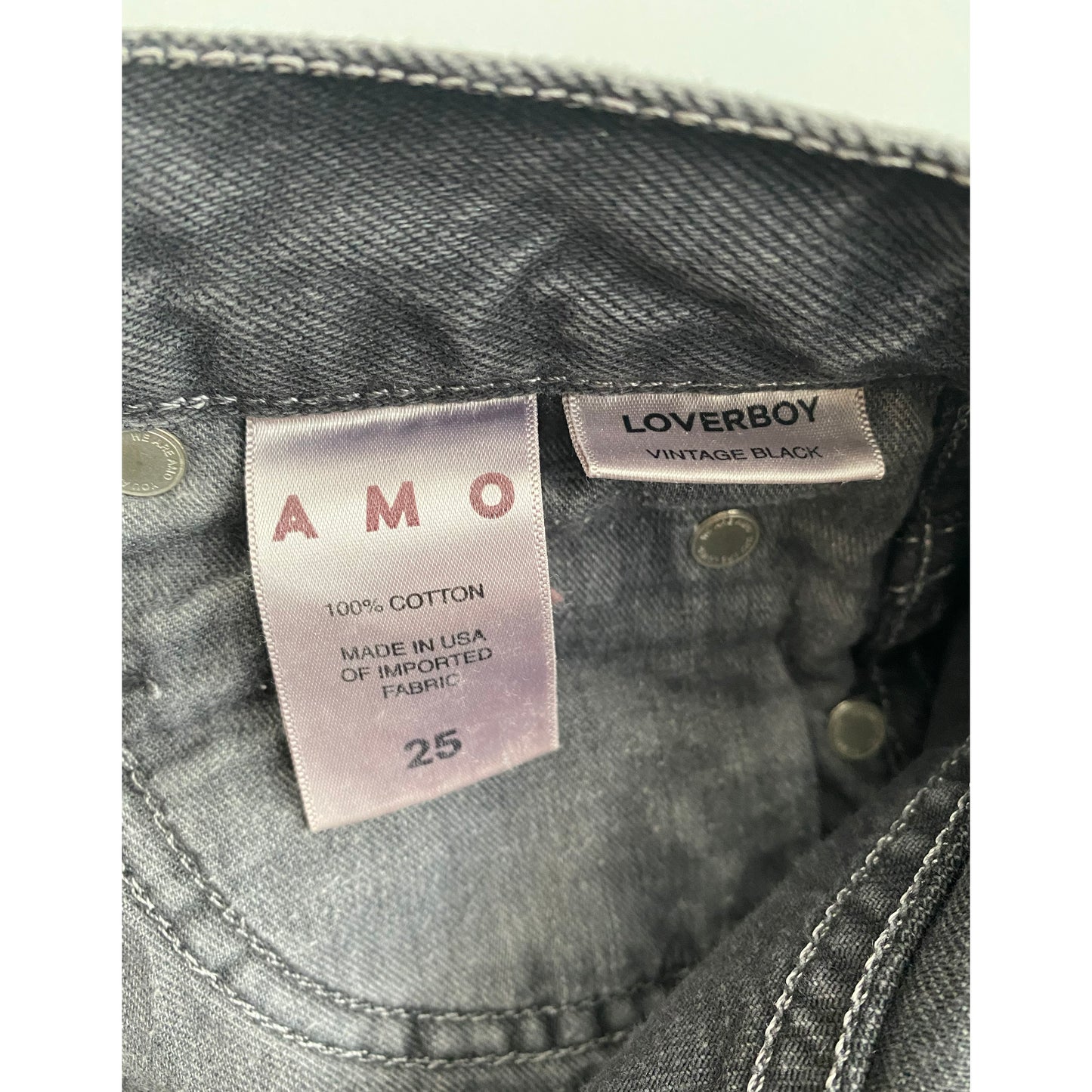 Jean AMO Loverboy en noir vintage, taille 25