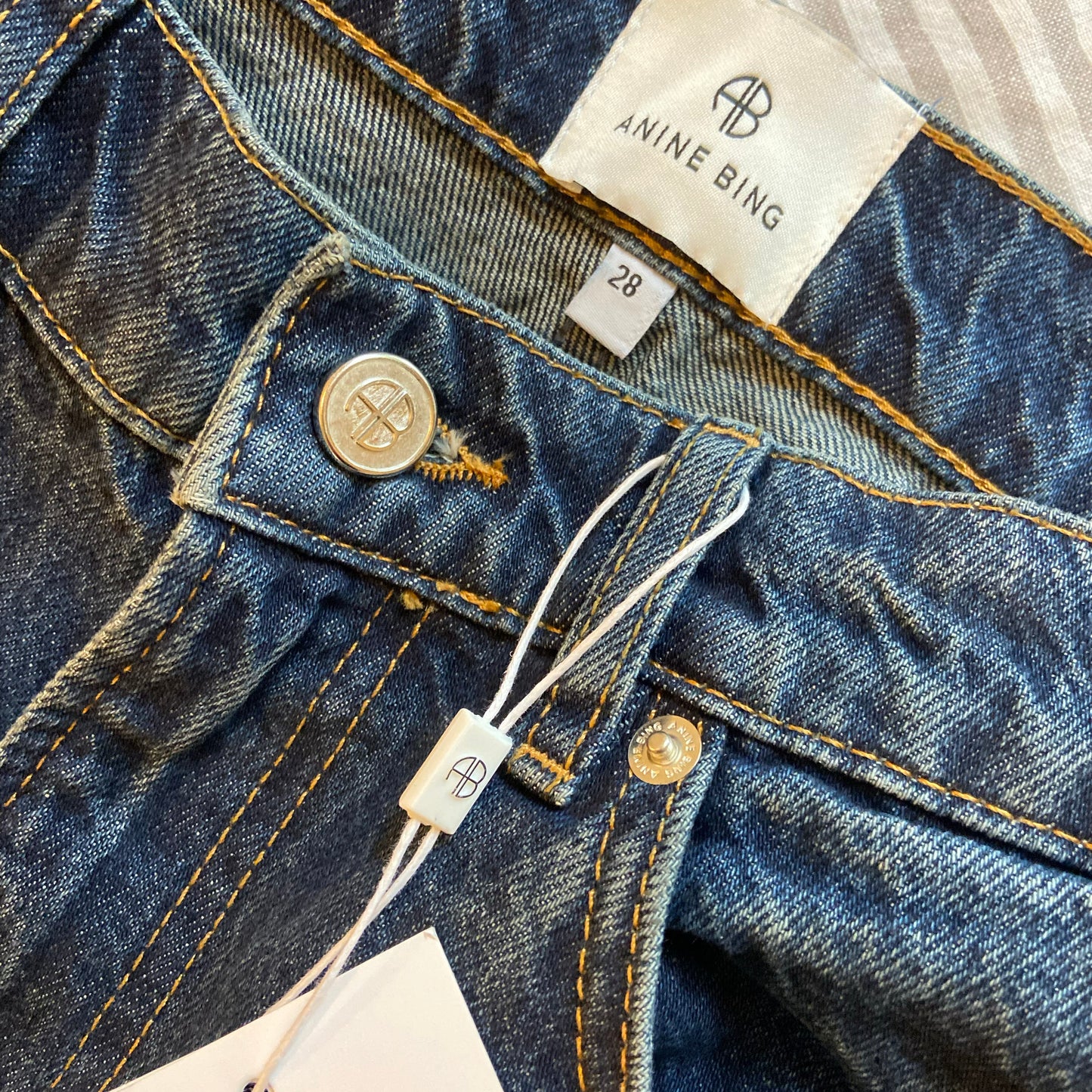 Anine Bing "Brie" jeans in "Blue Depths", size 28 (fits like 27) ** HEMMED **