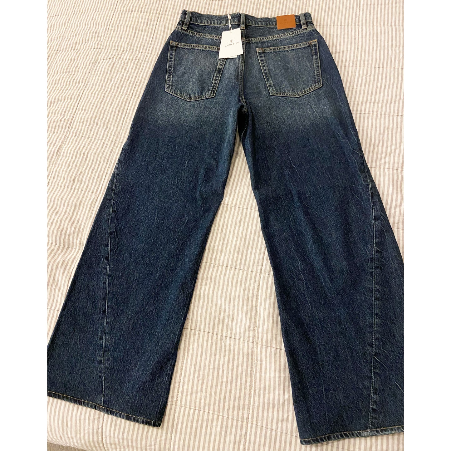 Anine Bing "Brie" jeans in "Blue Depths", size 28 (fits like 27) ** HEMMED **