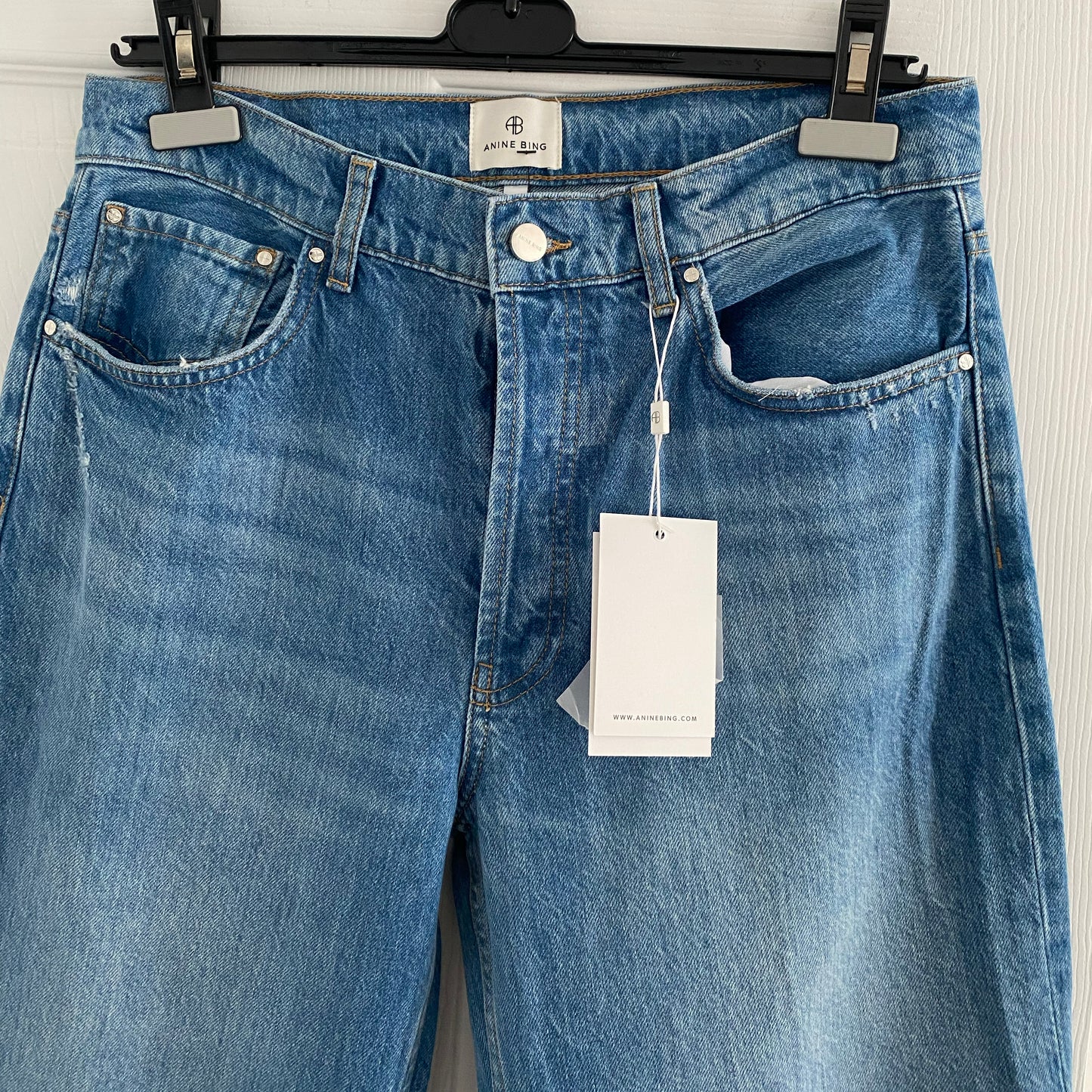 Anine Bing "Hugh" Jeans in Panama Blue, size 29