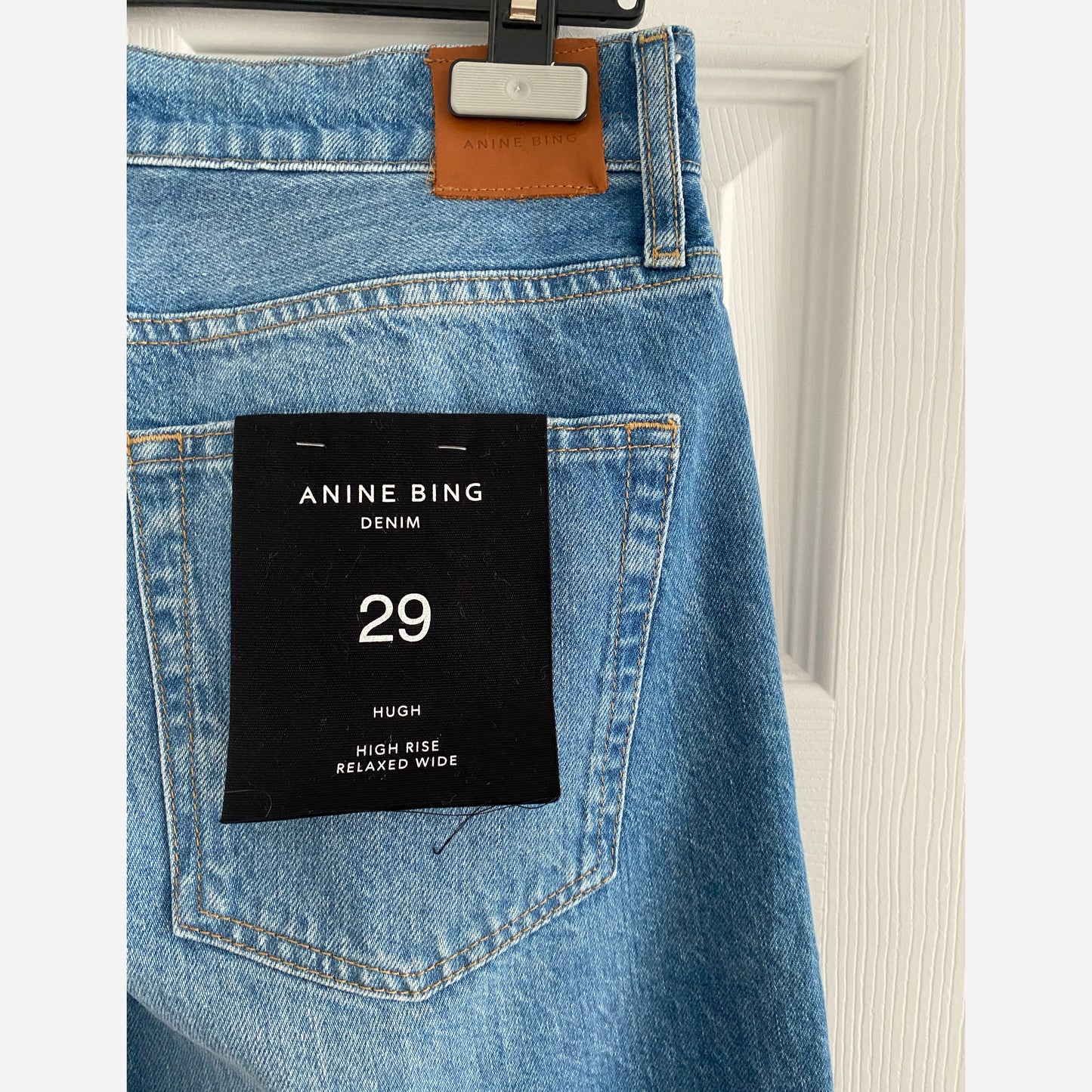 Anine Bing "Hugh" Jeans in Panama Blue, size 29