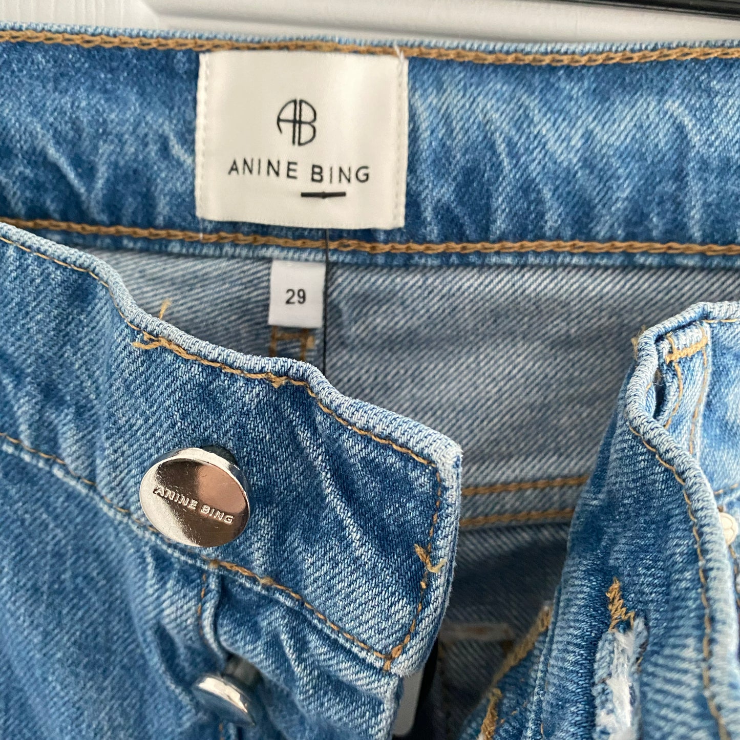 Anine Bing "Hugh" Jeans in Panama Blue, size 29