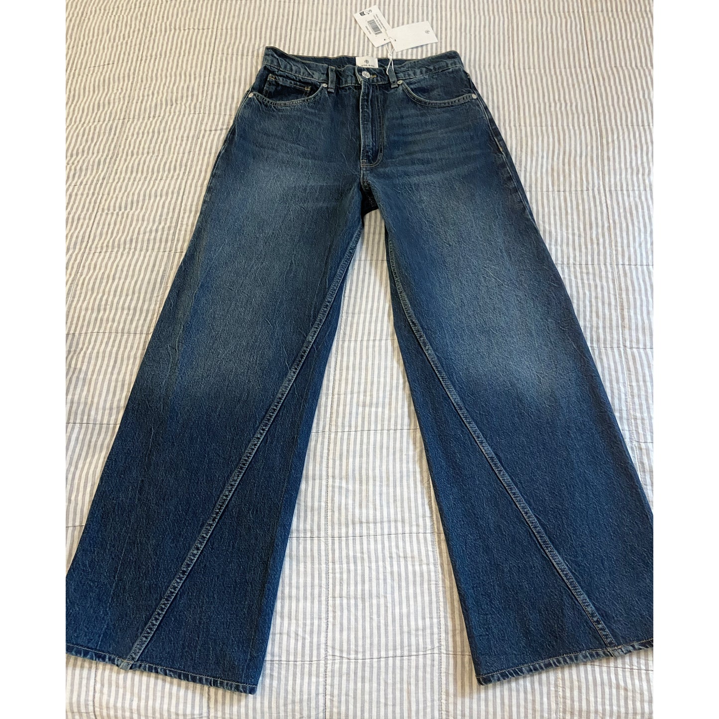 Anine Bing "Brie" jeans in "Blue Depths", size 28 (fits like 27) ** HEMMED **