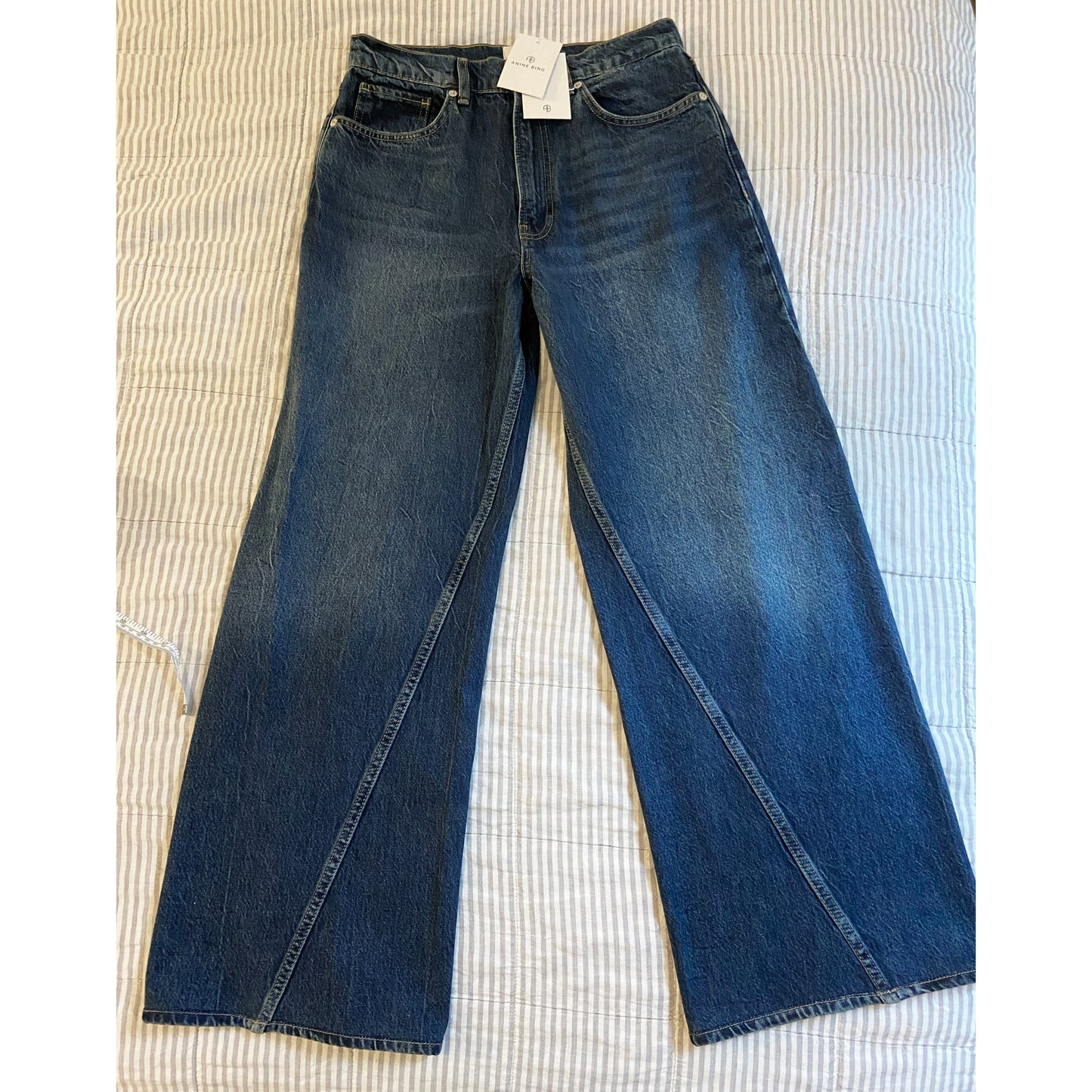 Anine Bing "Brie" jeans in "Blue Depths", size 28 (fits like 27) ** HEMMED **