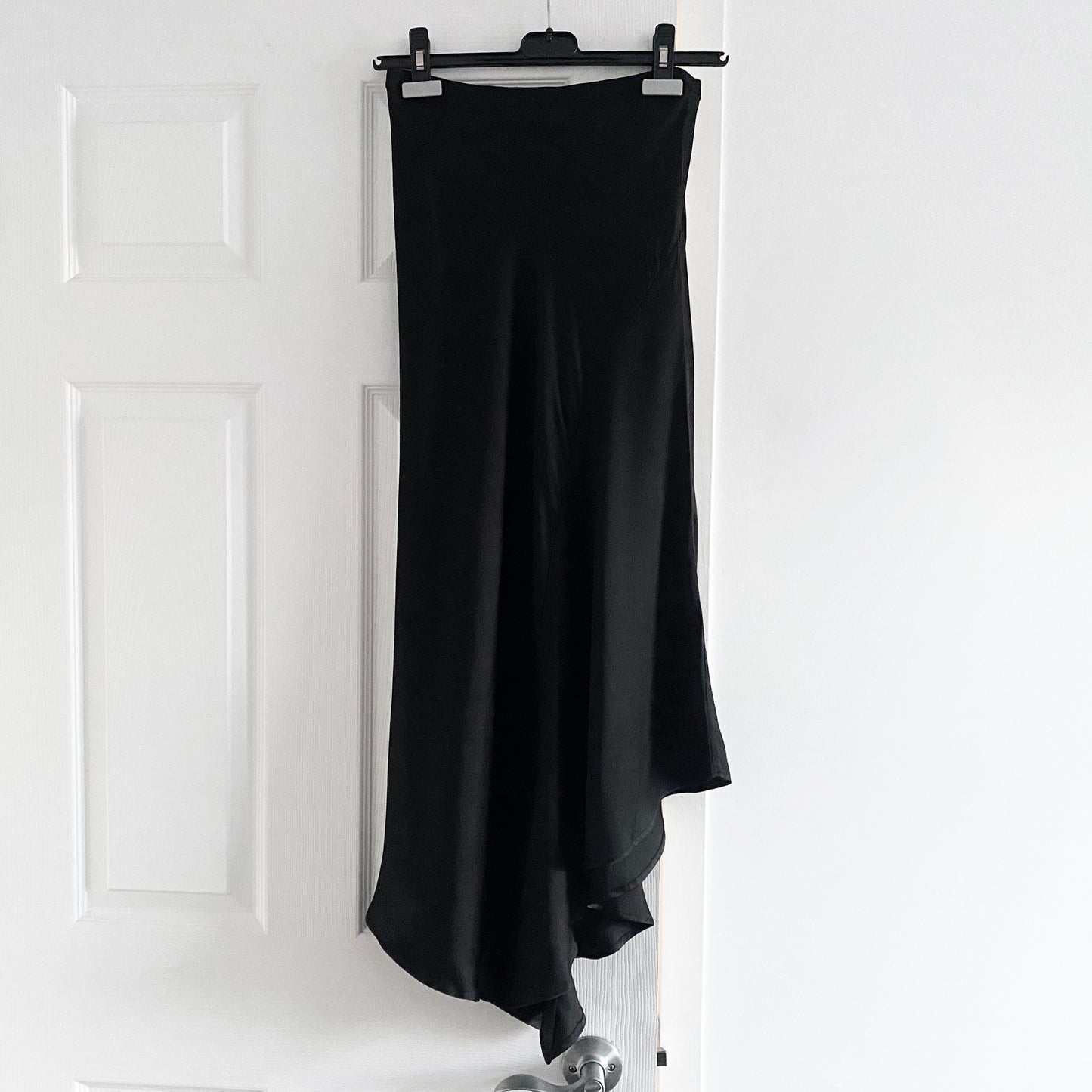 Anine Bing "Bailey" Black Silk Satin Skirt, size XS