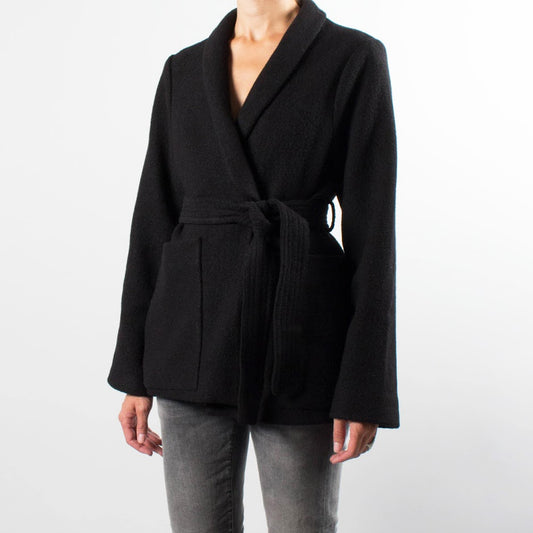 Apiece Apart Black Wool Wrap Jacket, size XS (fits XS/S)