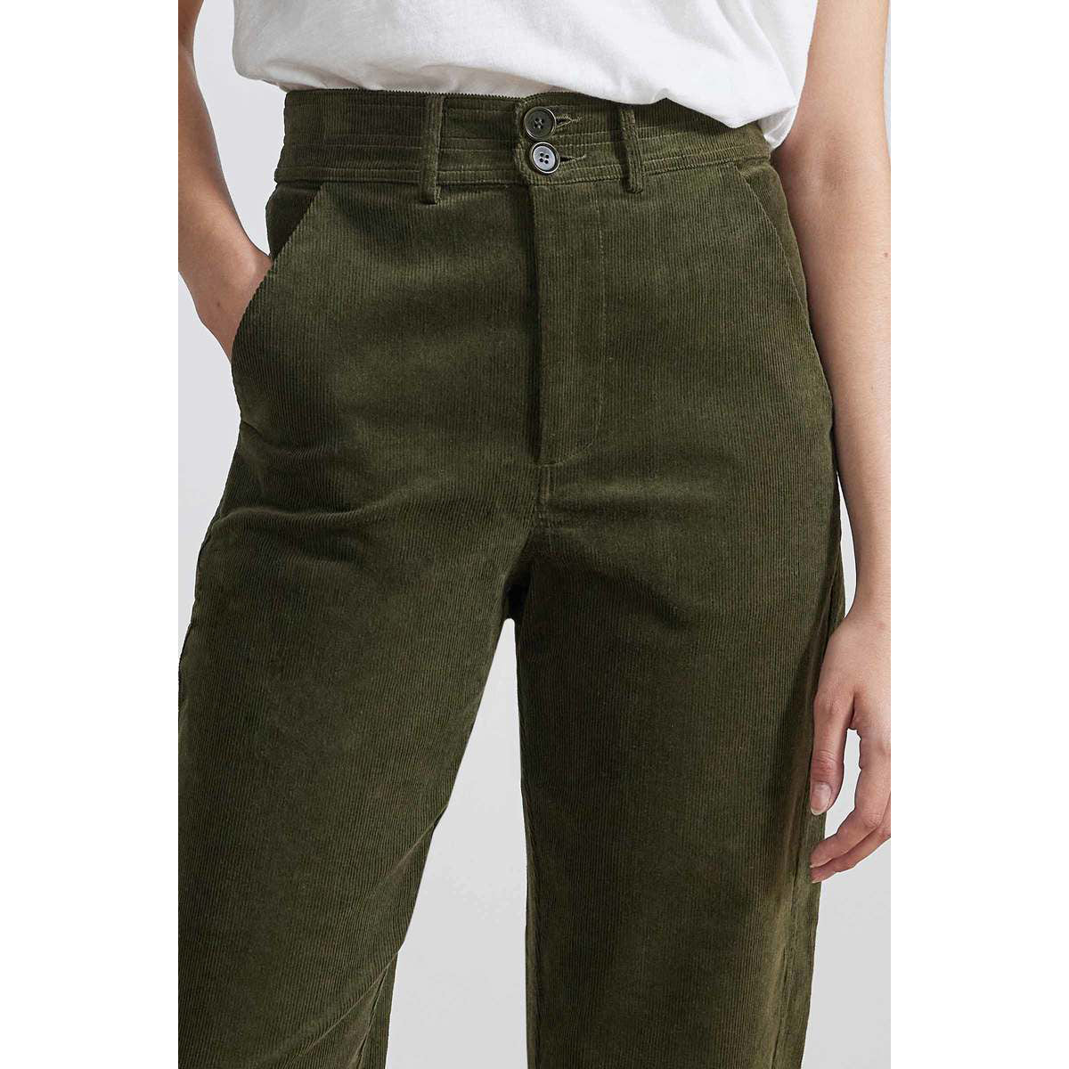 Apiece Apart Mari Barrel Pant in Khaki Green, size 8