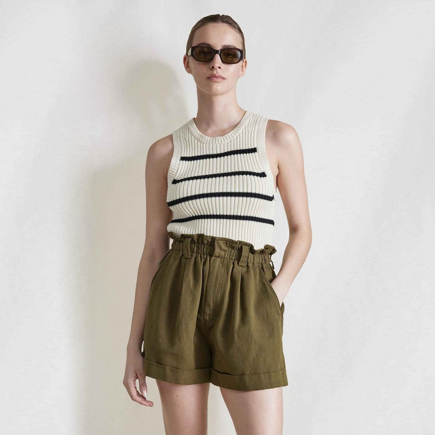 Apiece Apart "Philomena" Striped Knit Tank, size XS