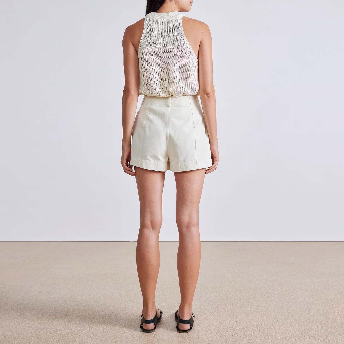 Apiece Apart "Veras" Shorts in Ivory, size 8