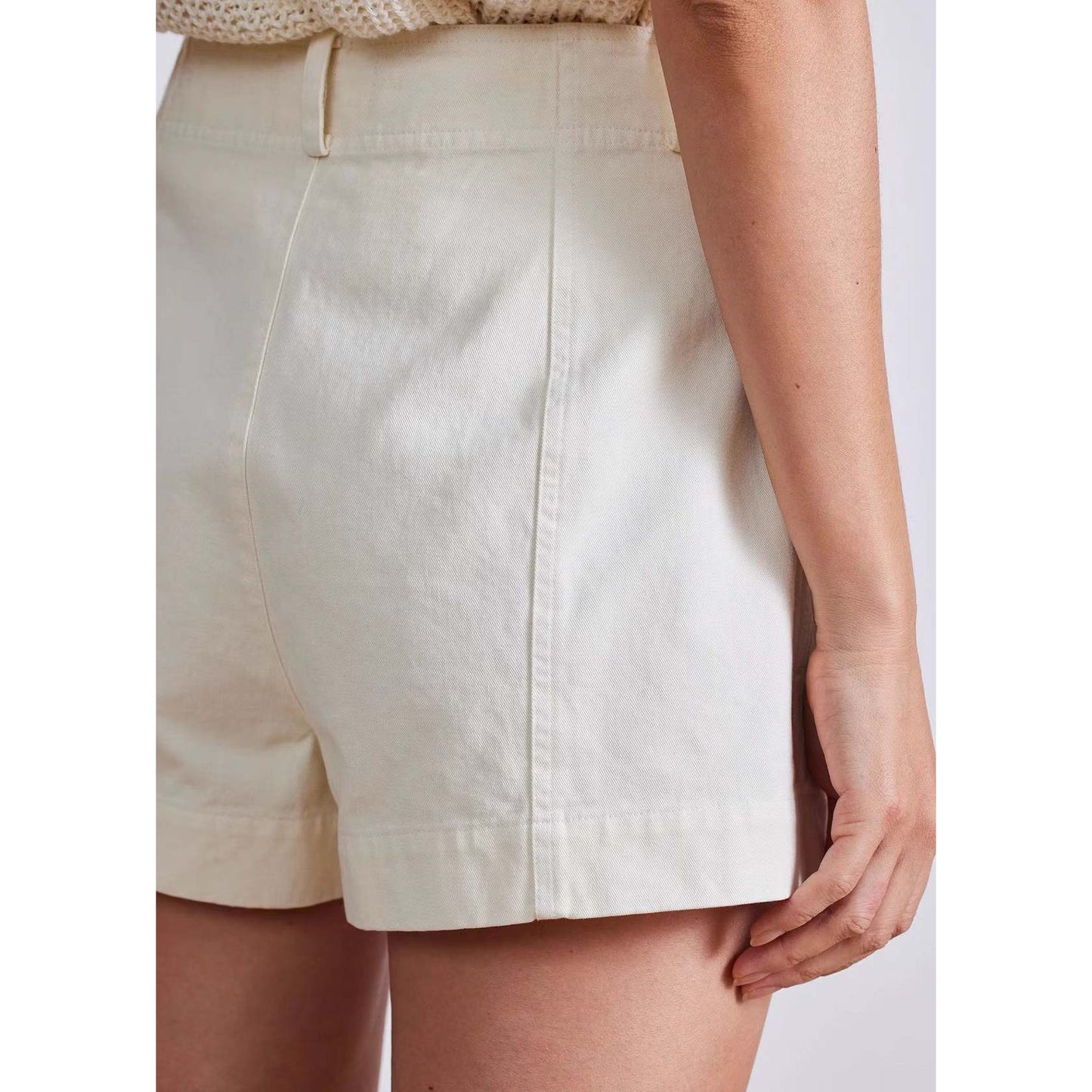 Apiece Apart "Veras" Shorts in Ivory, size 8