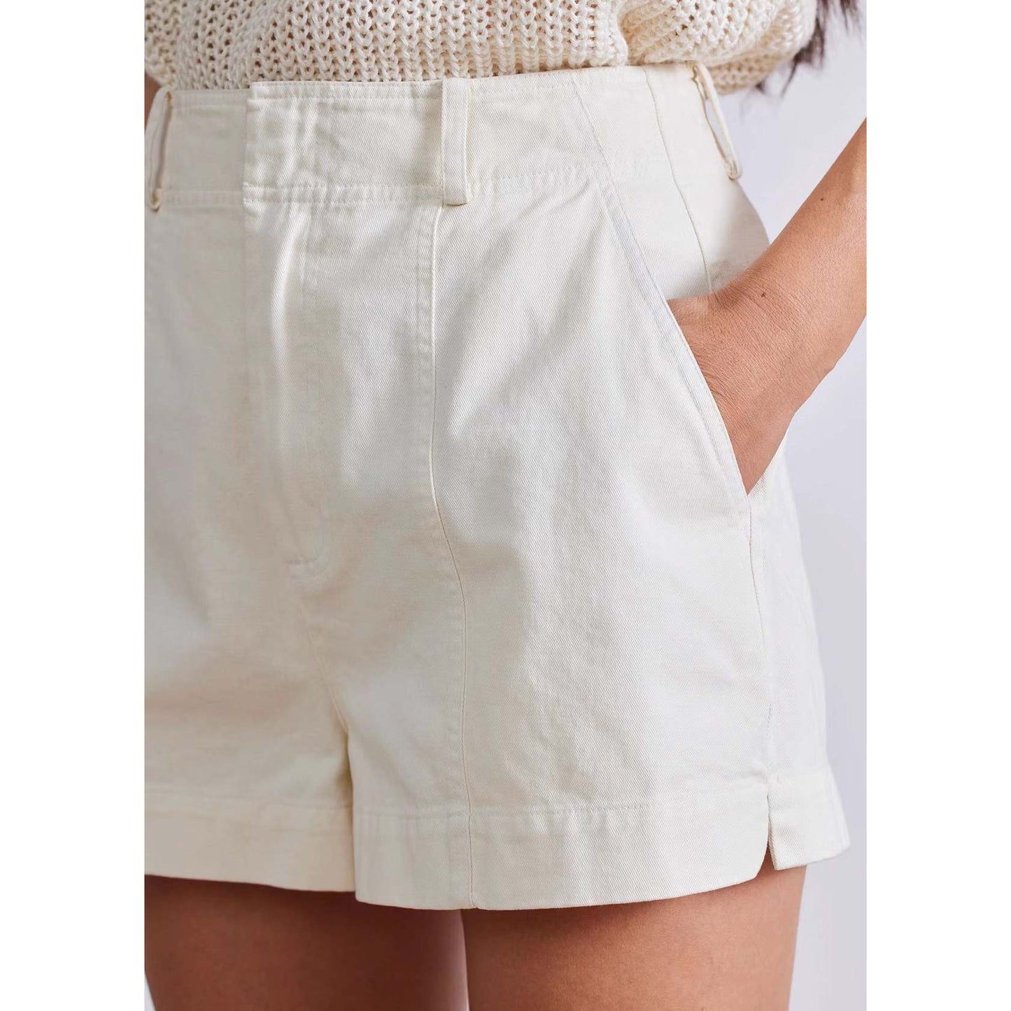 Apiece Apart "Veras" Shorts in Ivory, size 8