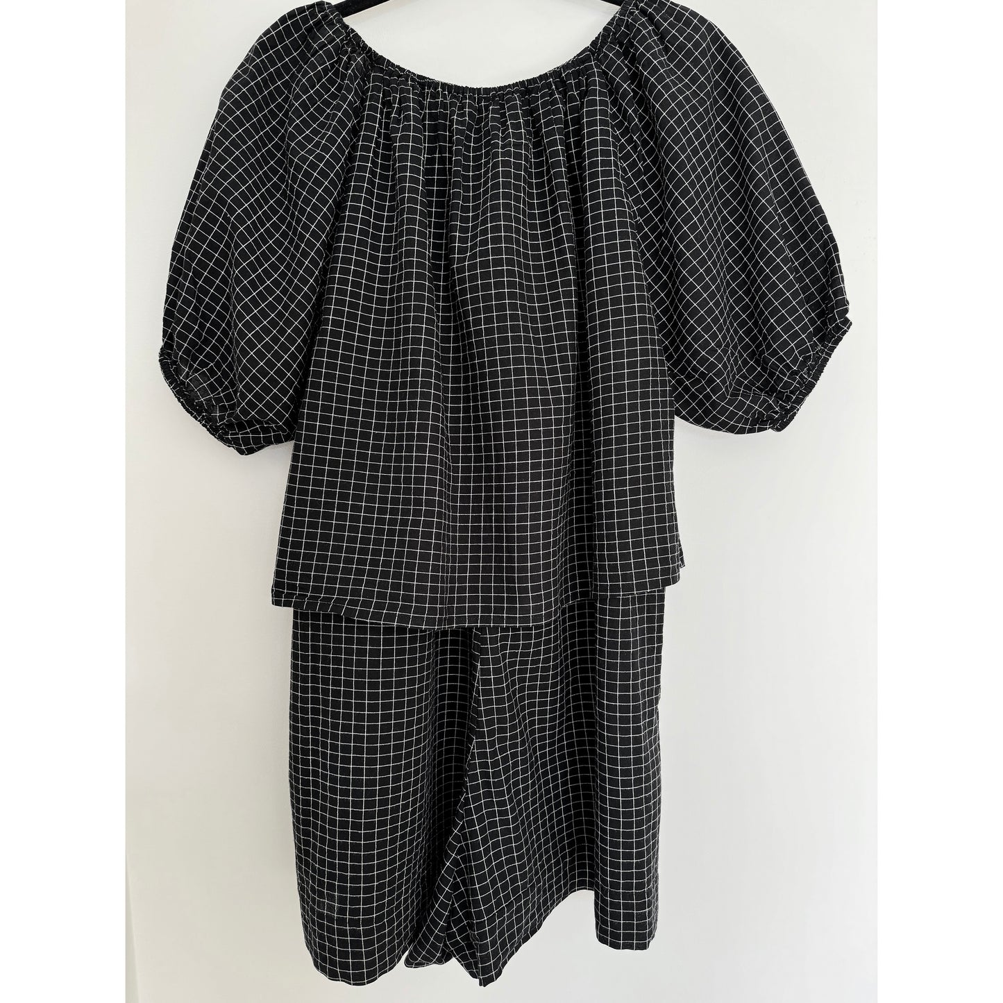 Apiece Apart "La Loma" Romper in Black Check, Size Small