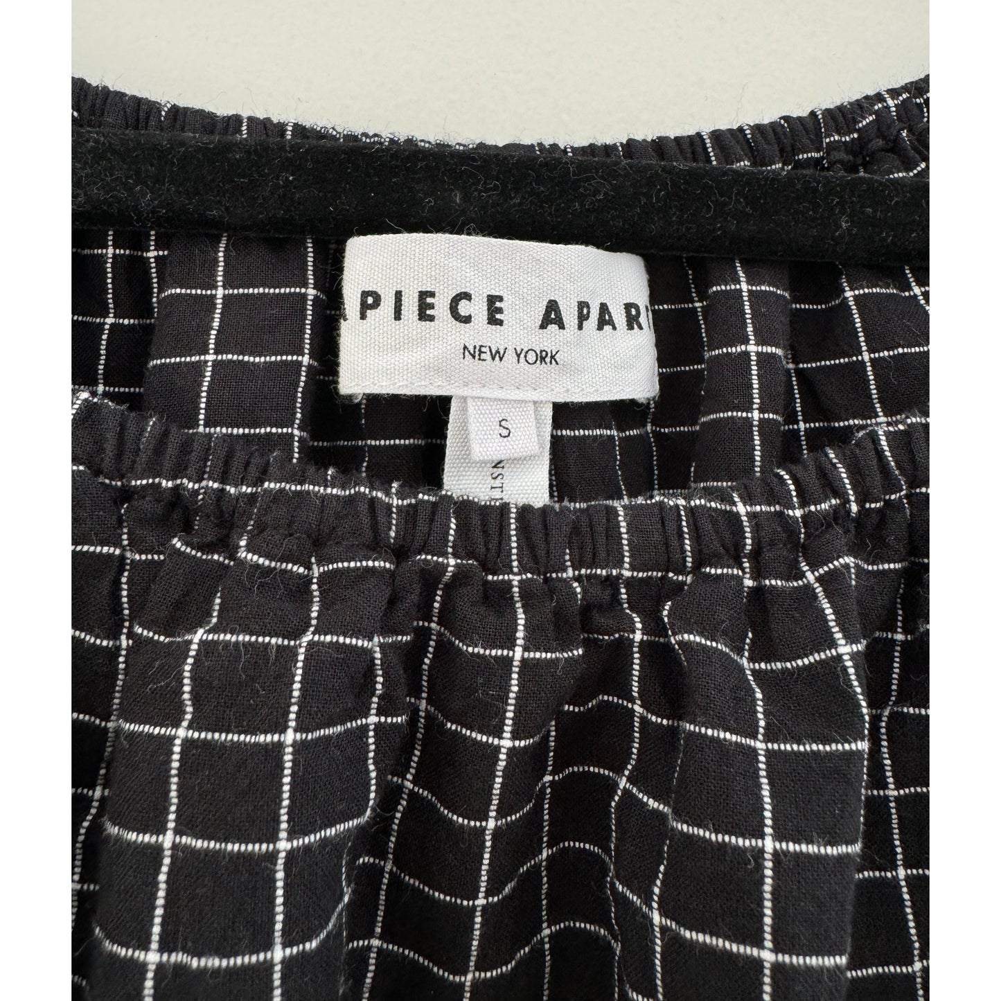 Apiece Apart "La Loma" Romper in Black Check, Size Small