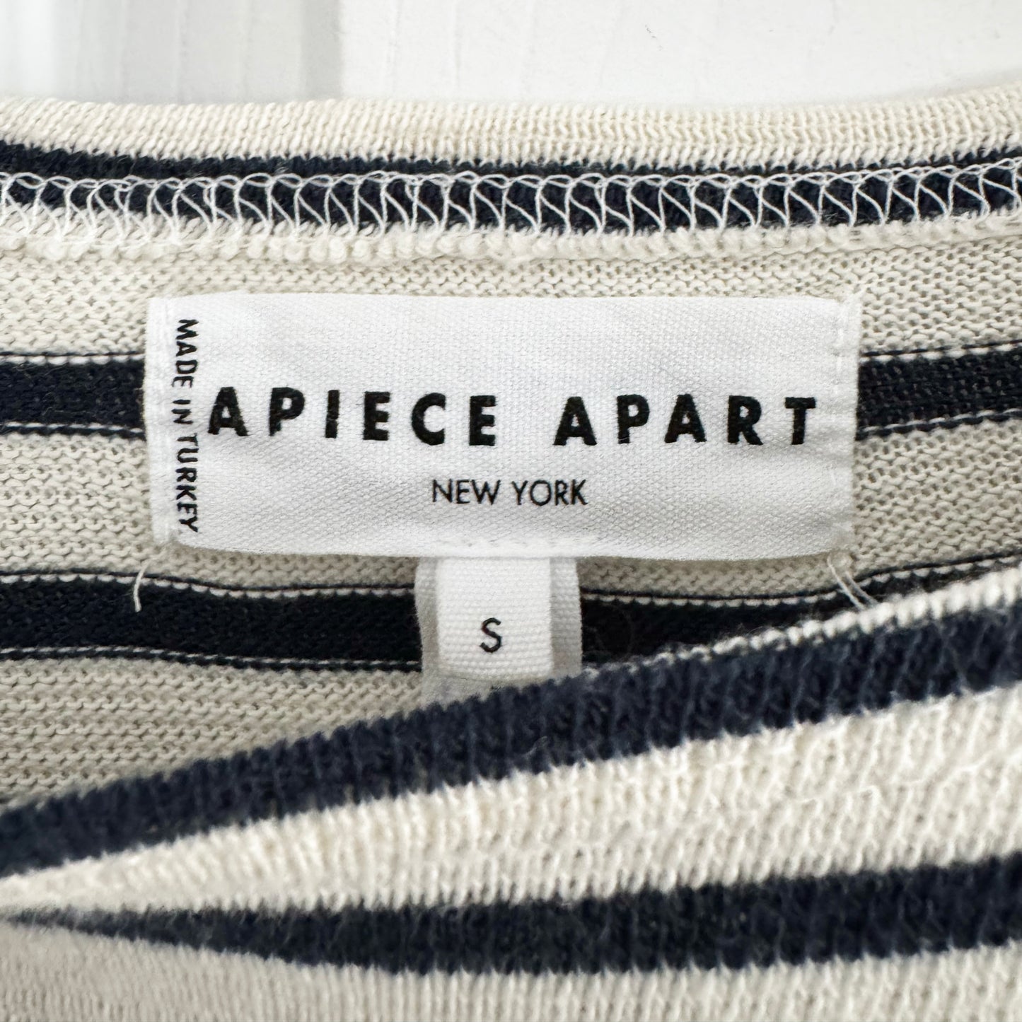 Apiece Apart Stripe Cotton Knit Crop Tee, size Small