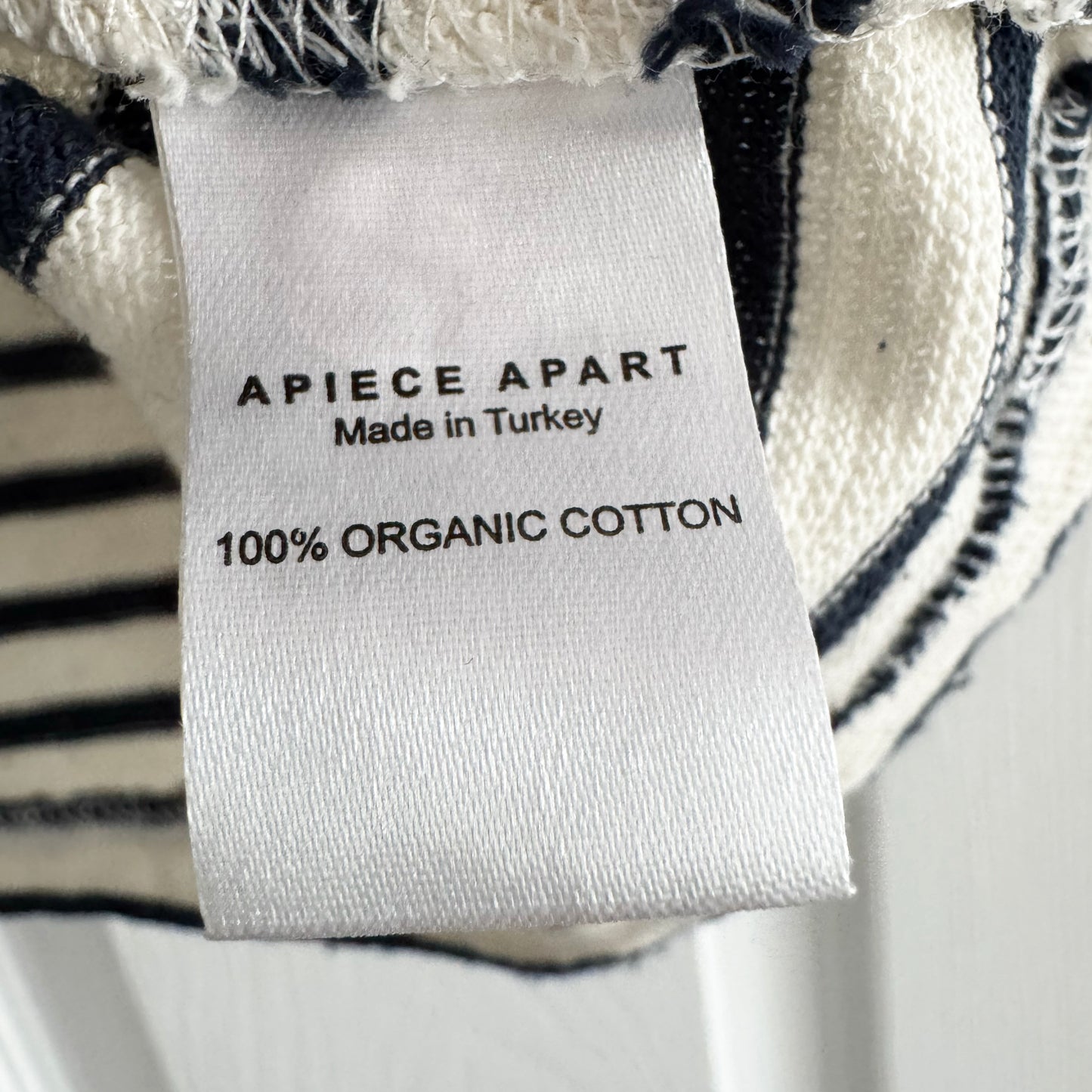 Apiece Apart Stripe Cotton Knit Crop Tee, size Small