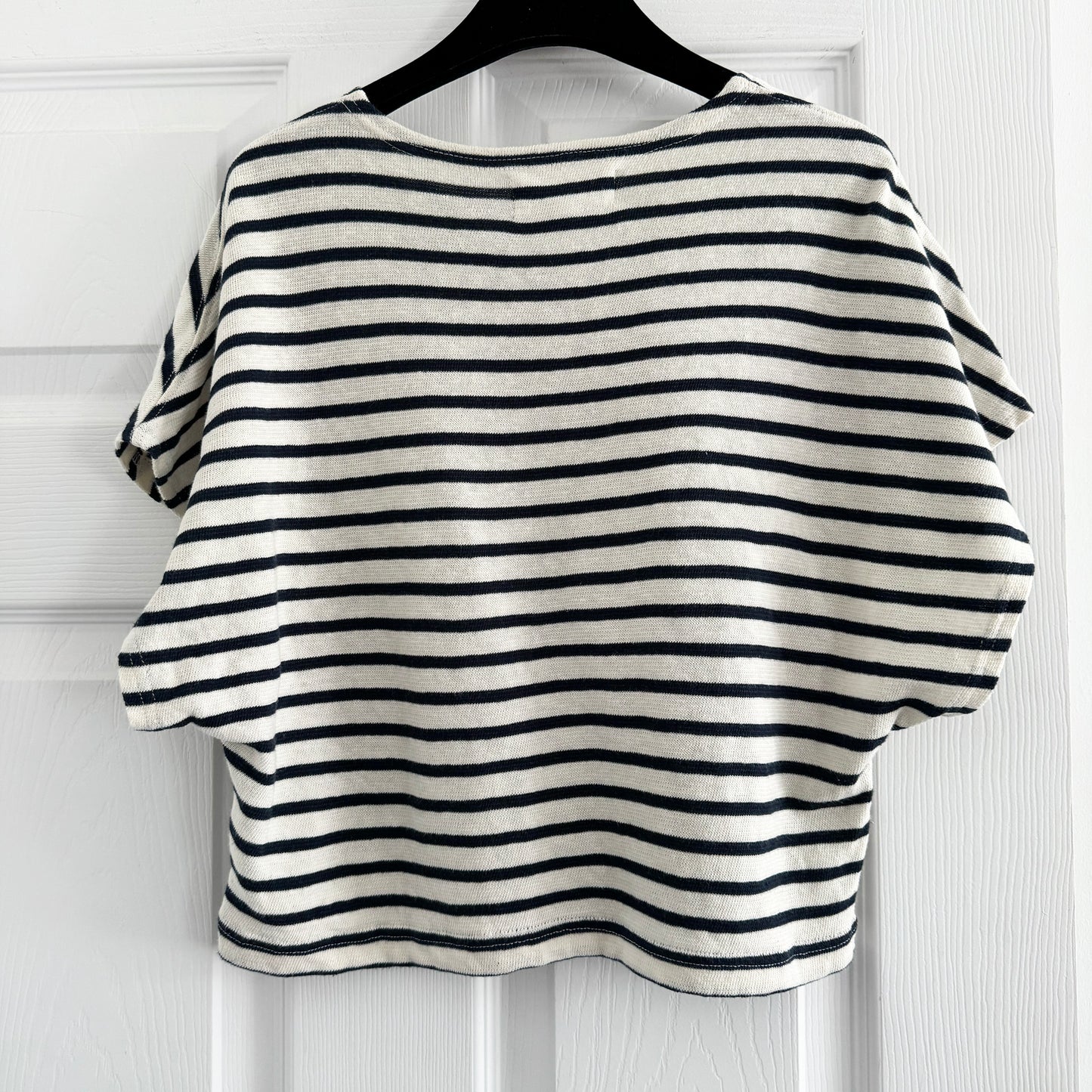 Apiece Apart Stripe Cotton Knit Crop Tee, size Small