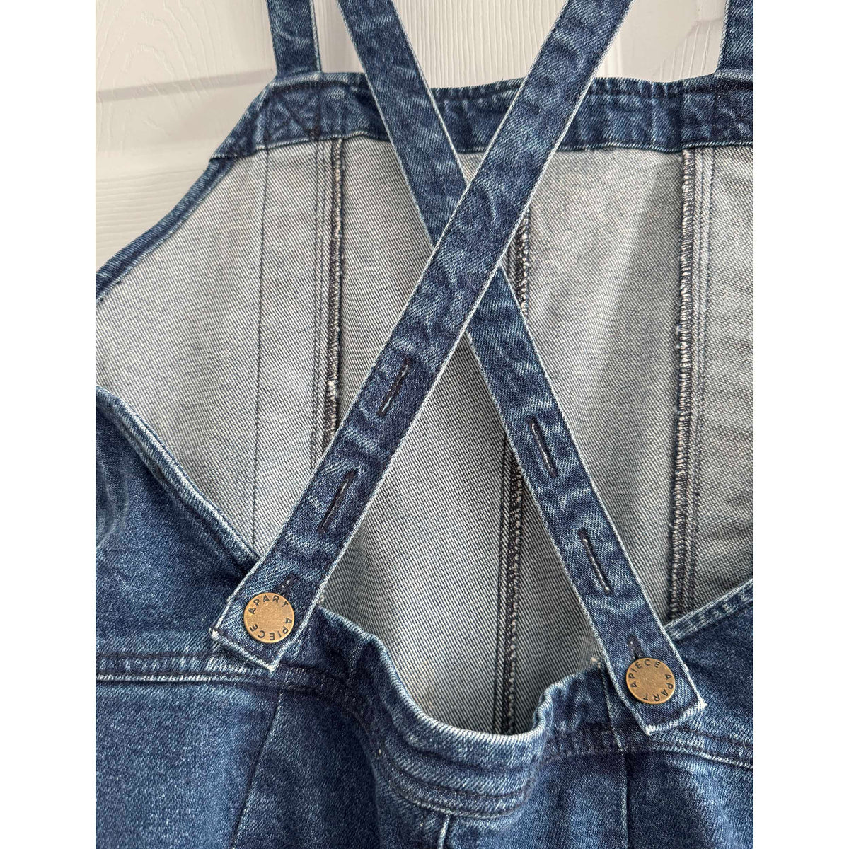 Apiece Apart "Carmen" Denim Overalls in Blue, size 4