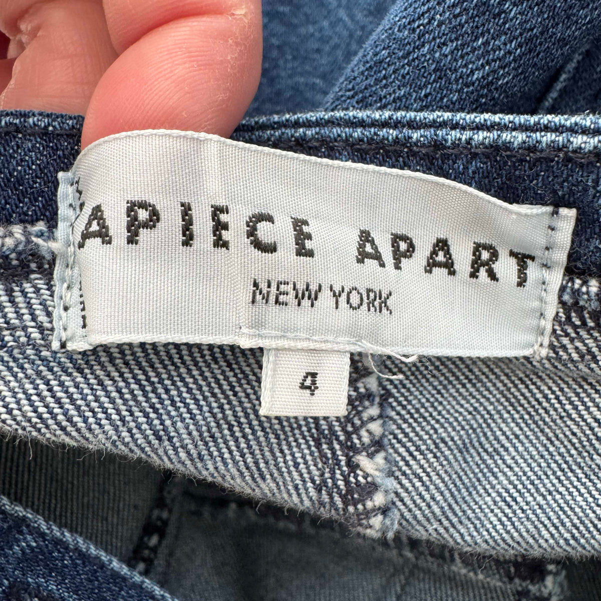 Apiece Apart "Carmen" Denim Overalls in Blue, size 4