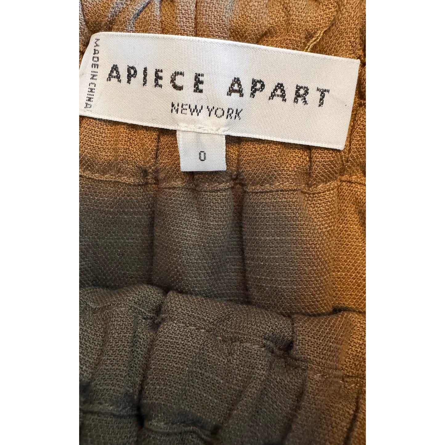 Apiece Apart Pleated Linen Mini Skirt, size 0