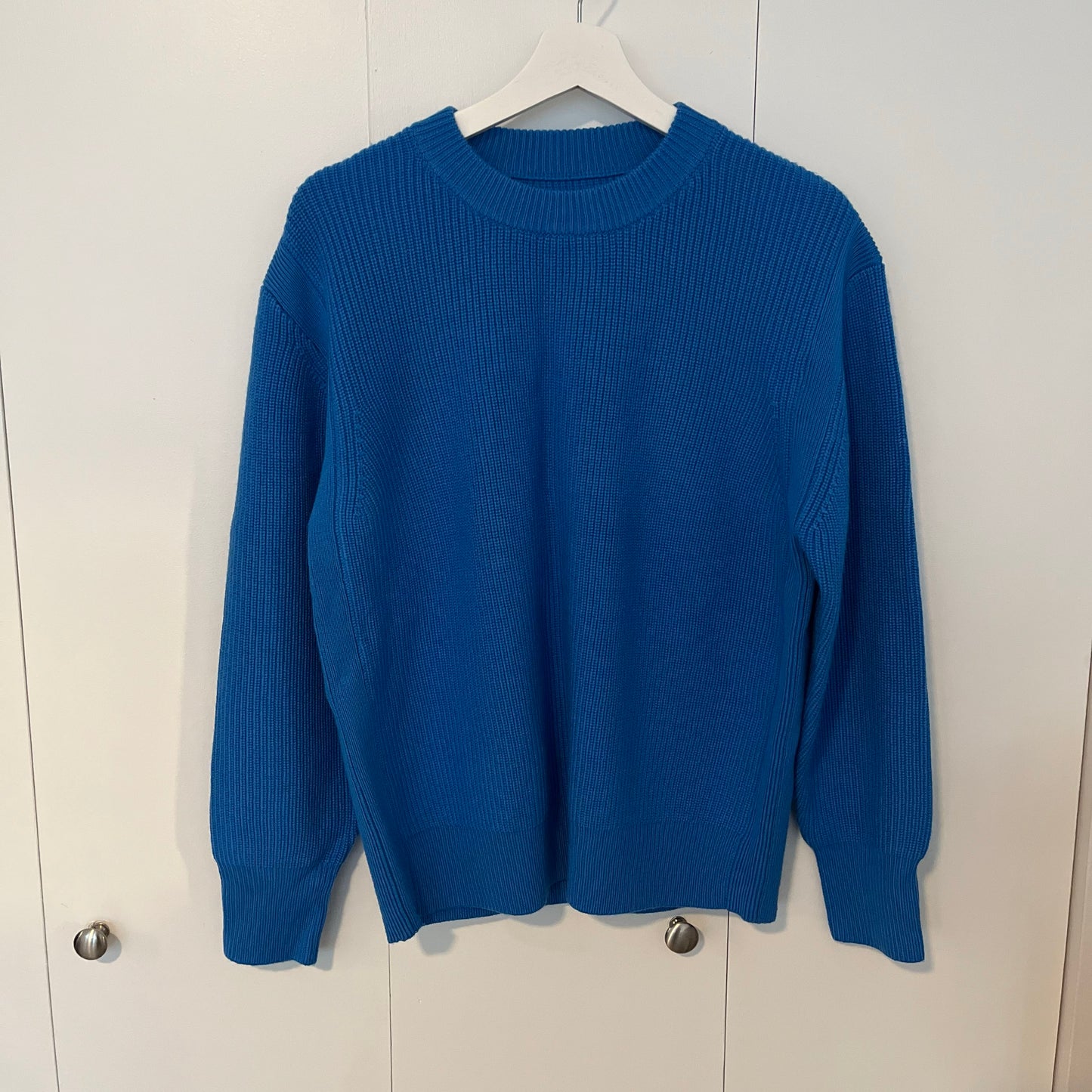 Apiece Apart "Everyday" Ribbed Wool Sweater in Blue, Size Small