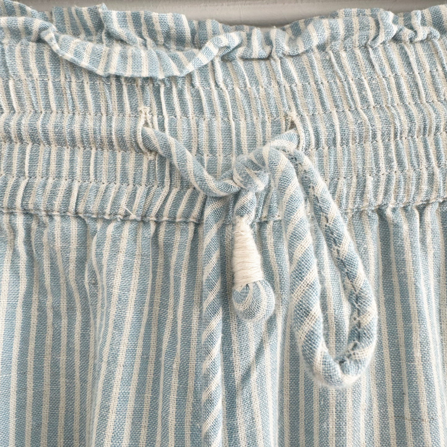 Apiece Apart Blue Striped Wide Leg Cropped Pant, size 8