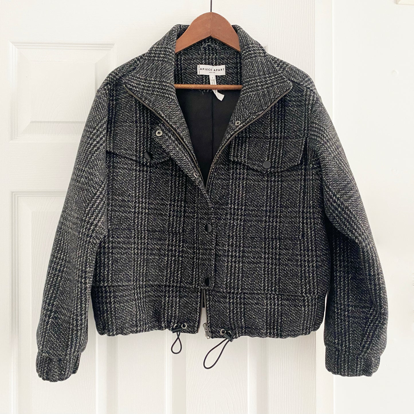 Apiece Apart "Selva" Tweed Jacket in Grey, size Small (fits S-M)