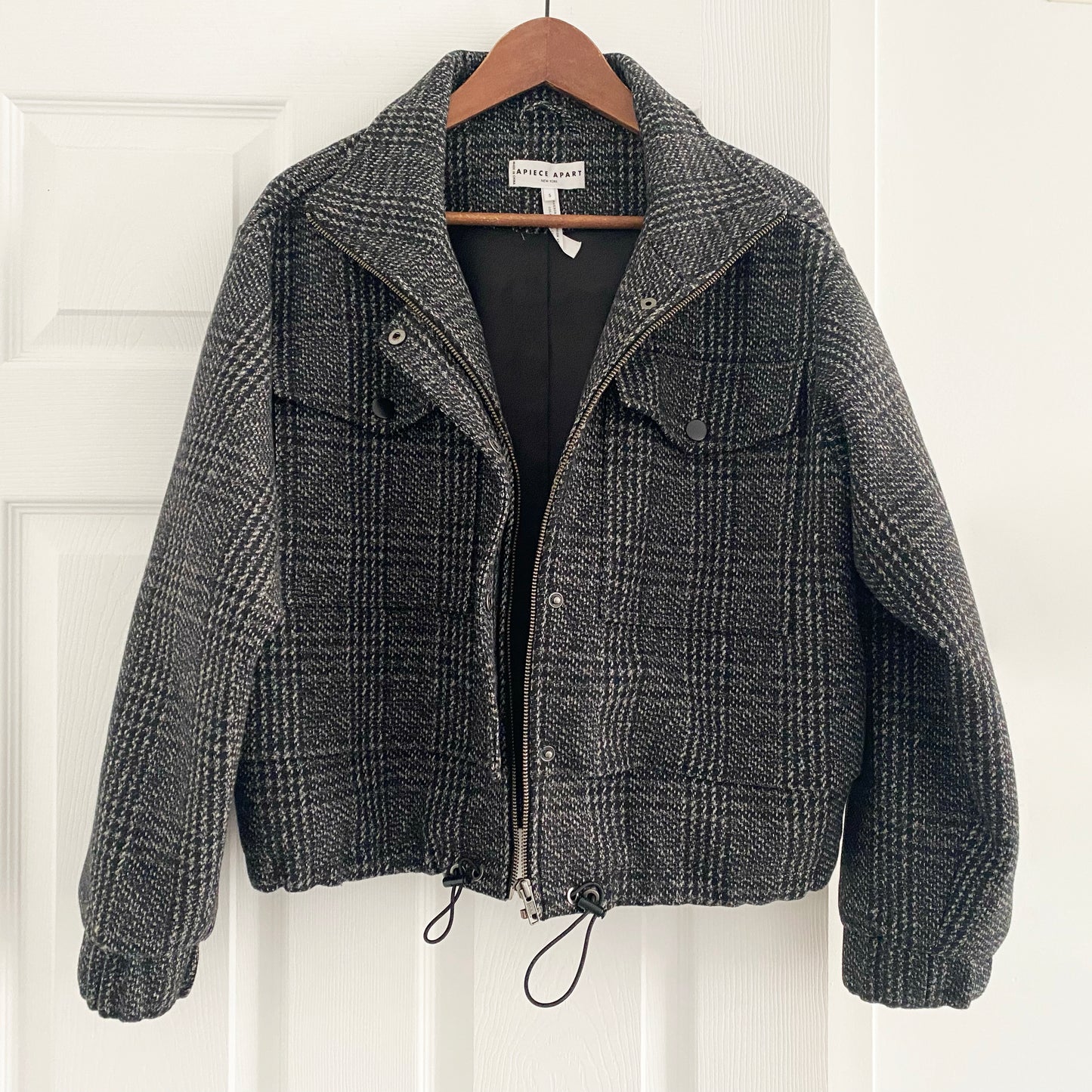 Apiece Apart "Selva" Tweed Jacket in Grey, size Small (fits S-M)