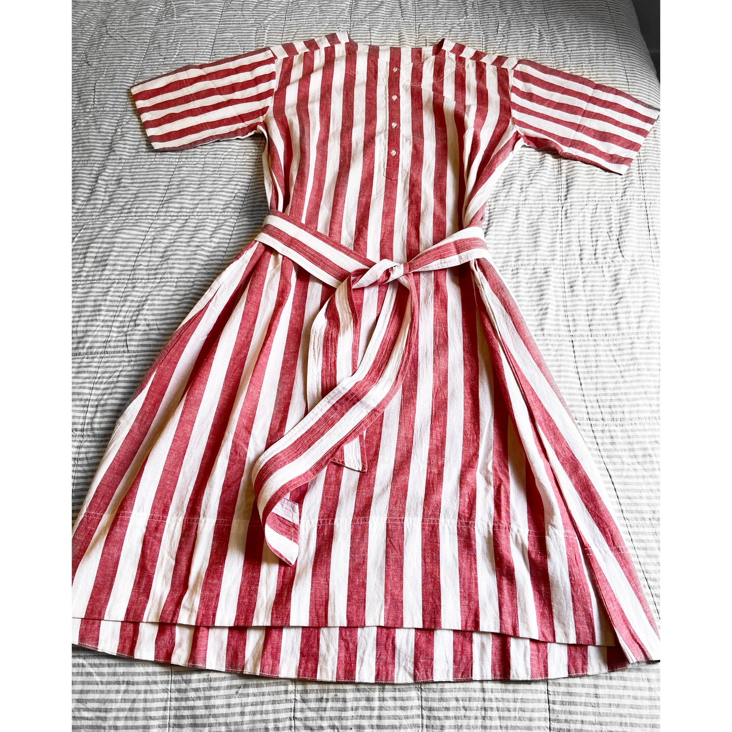 Apiece Apart "Jardin" Kaftan in Red/White Stripe, size XS/S