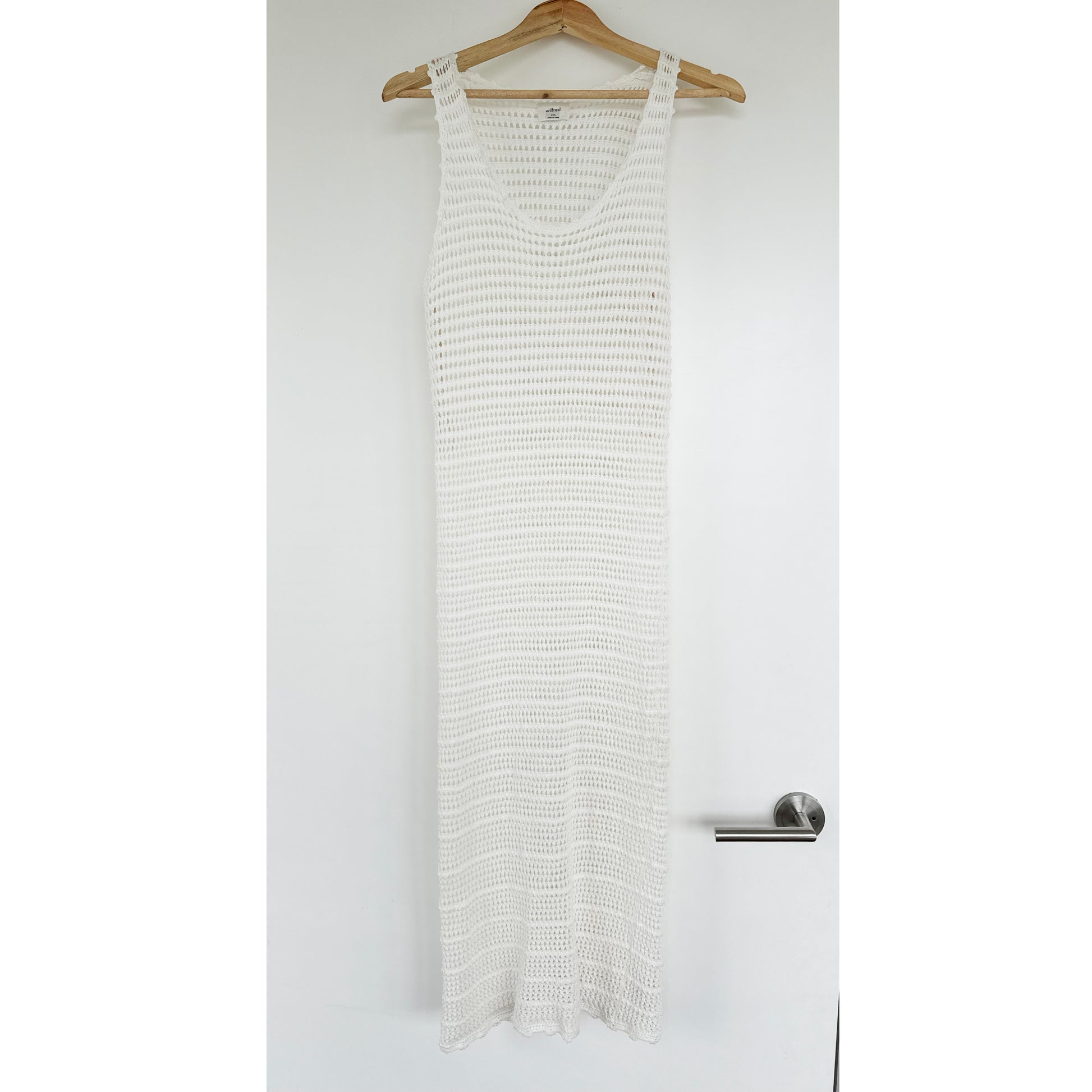wilfred crochet dress Aritzia Wilfred sunset halter crochet dress in