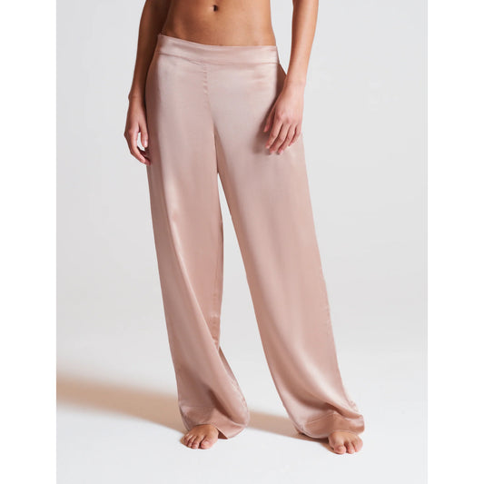 Pantalon de pyjama en satin de soie Asceno Blush, taille XL