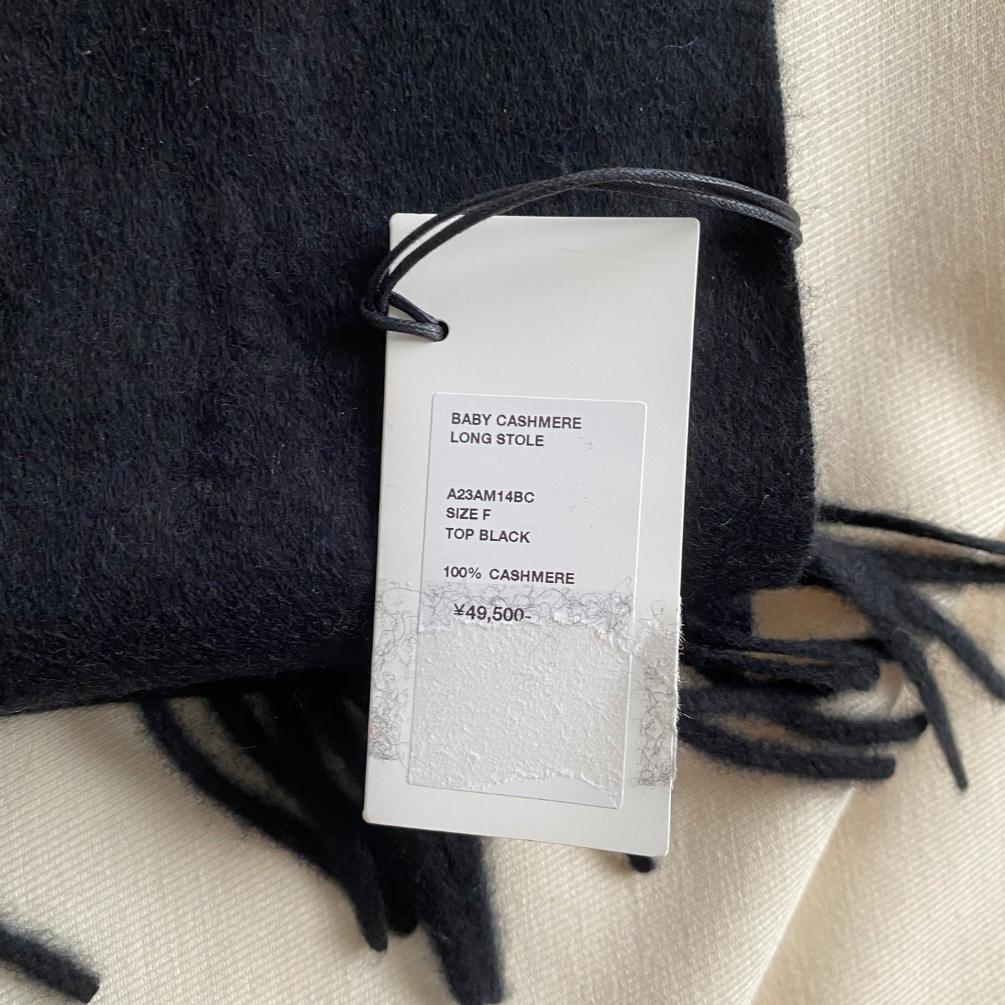 Auralee Baby Cashmere Long Stole in Black