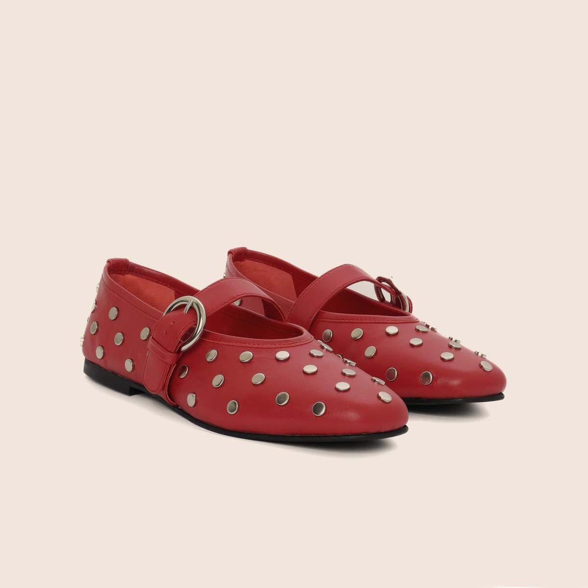 Maguire "Aviero" Studded Maryjanes in Red, size 37